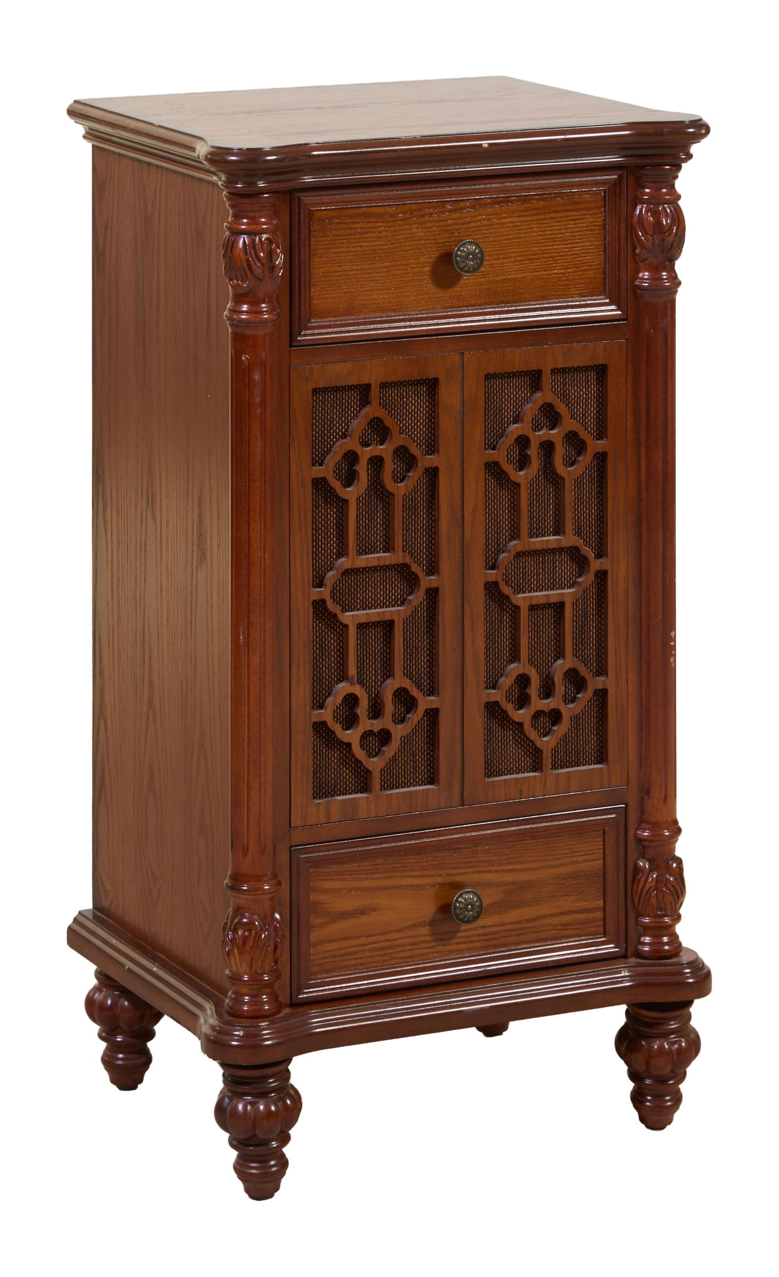 Louis XVI Inspired Mahogany Speaker Cabinet, 20th c., H.- 36 in., W.- 16 in., D.- 19 1/2 in. (1 of 1)