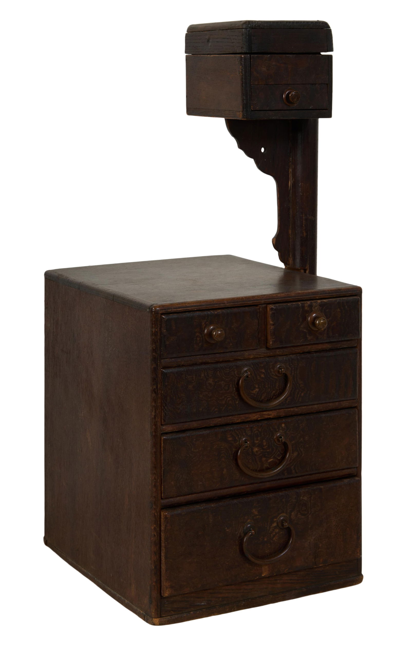 Unusual Chinese Wood Jewelry Box, 20th c, H.- 19 1/4 in., W.- 8 7/8 in., D.- 9 1/2 in. (1 of 1)