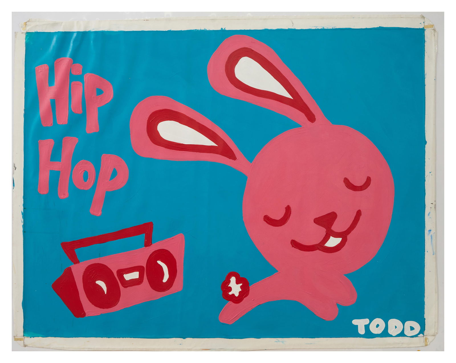 Todd Harris Goldman (American/Florida, b. 1969), "Hip Hop," H.- 36 in., W.- 48 in.: Todd Harris Goldman (American/Florida, b. 1969), "Hip Hop," acrylic on canvas, signed lower right, unframed, accompanied by a certificate of authenticity by Gol Art, 2018, H.- 36 in., W.- 48 in.