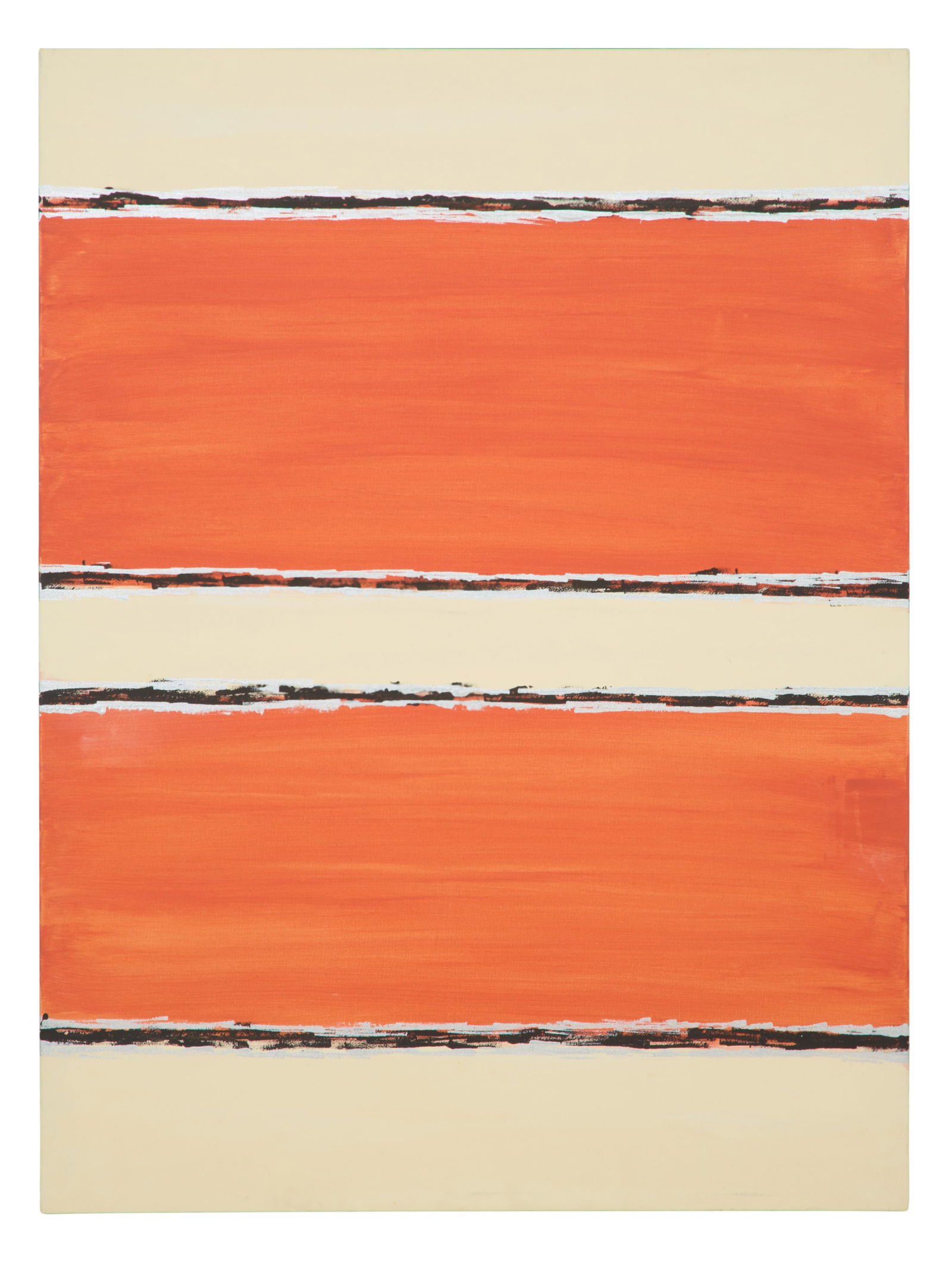 Allen Melton (American/Mississippi, b. 1964), "Untitled: Burnt Orange and Beige Abstract," H.- 48 (1 of 3)