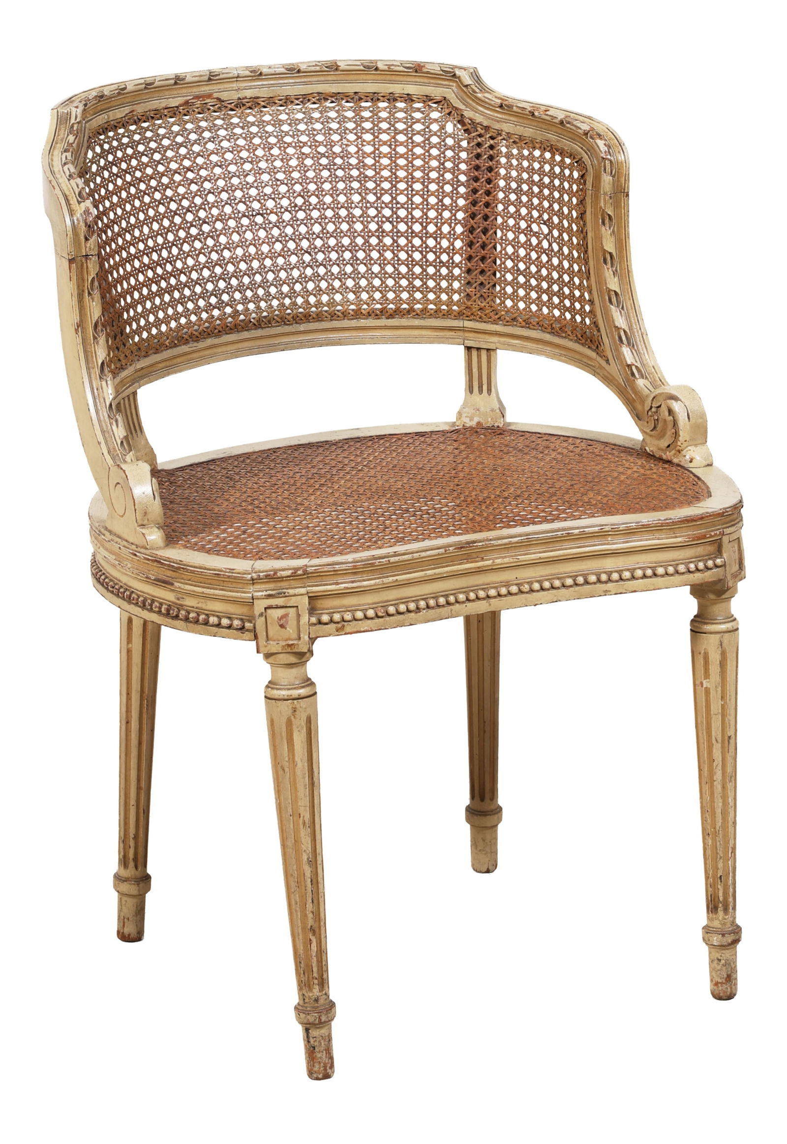 French Louis XVI Style Creme Peinte Berger, 20th c., H.- 29 1/2 in., W.- 21 1/2 in., D.- 16 in. (1 of 1)