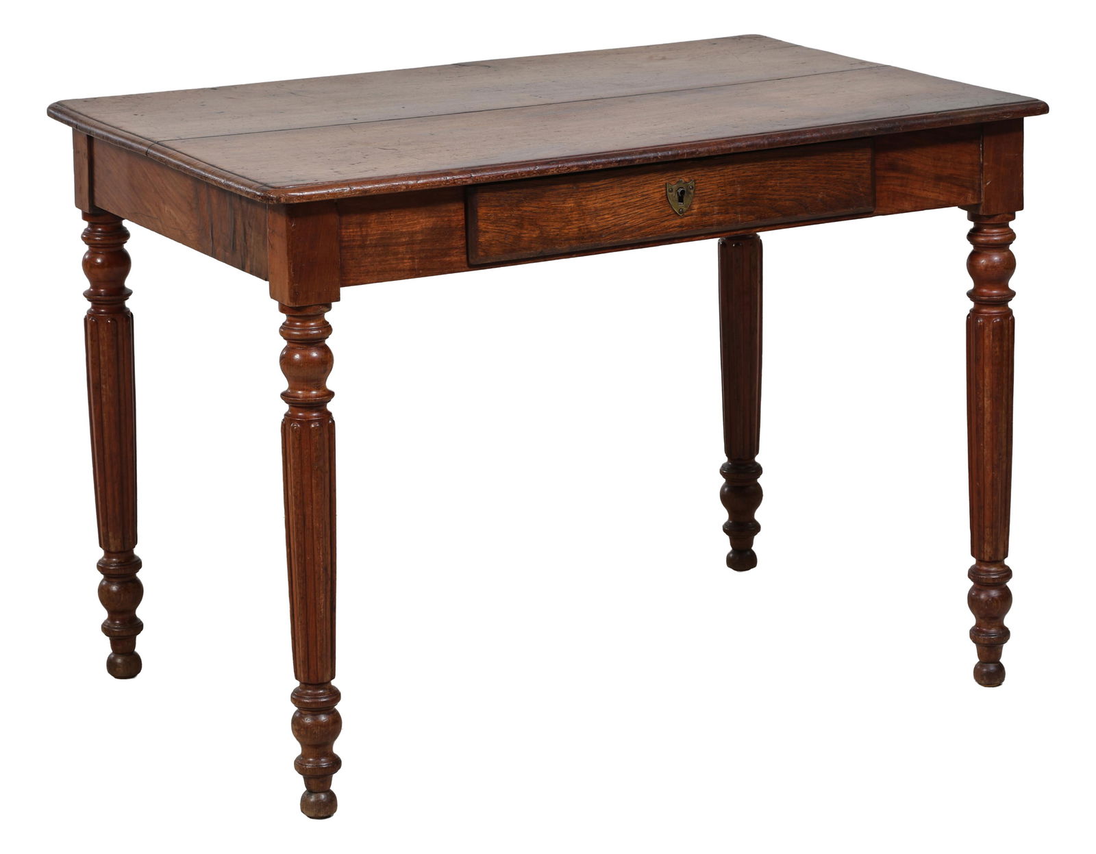 French Louis Philippe Style Walnut Writing Desk, late 19th c., H.- 28 1/4 in., W.- 39 1/2 in., D.- (1 of 1)