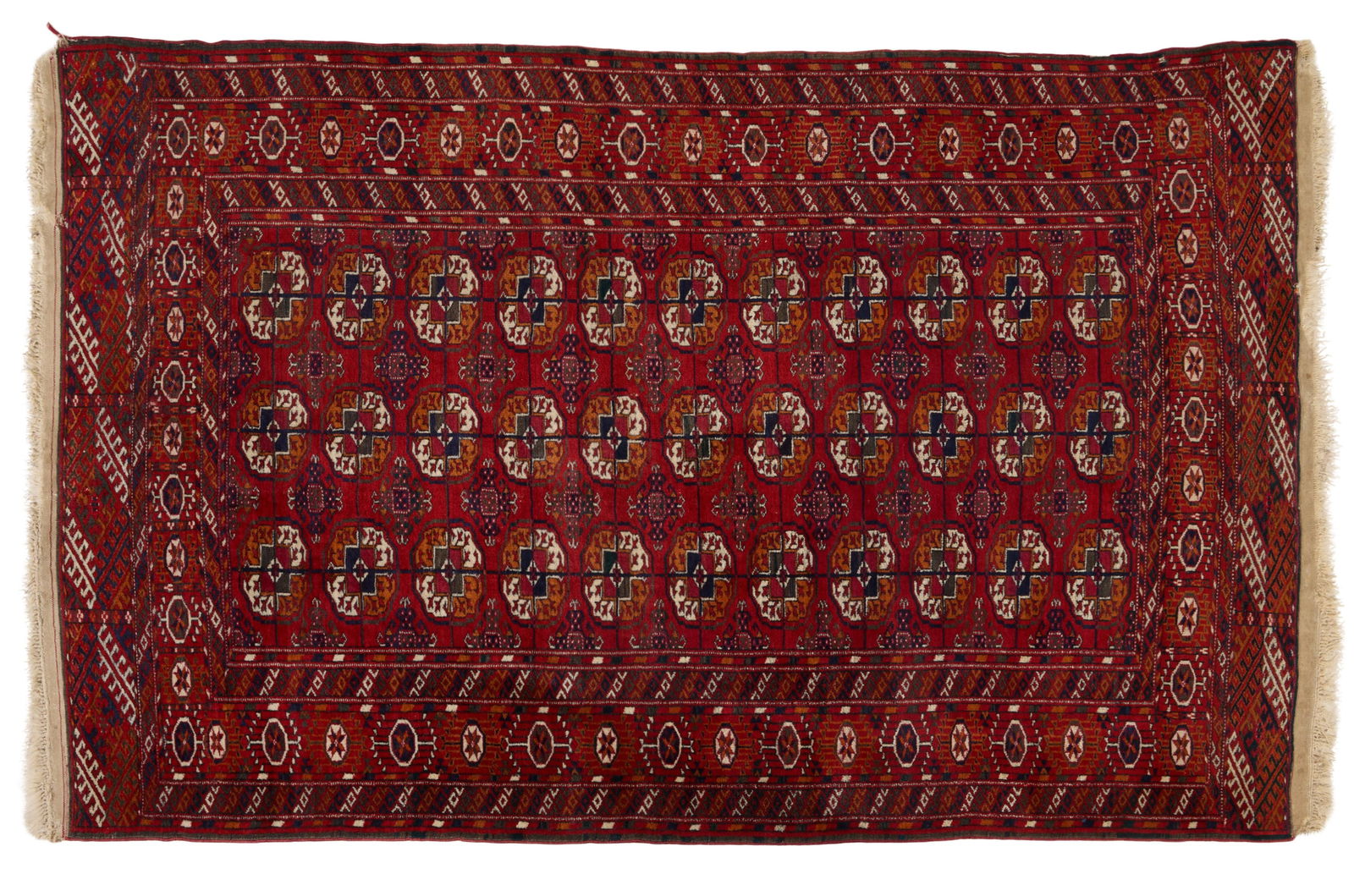 Antique West Turkestan Tekke Tribal Tent Carpet, c. 1930-1939, 4' 2 x 6' 8. (1 of 2)