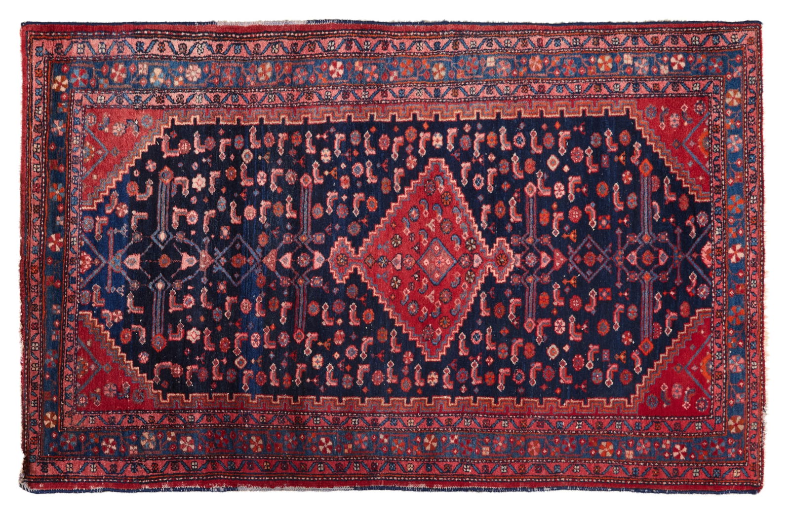 Semi Antique Central Persian Hamadan Village Carpet, Kurdestan, c. 1930-1949, 4' 2 x 7'. (1 of 2)