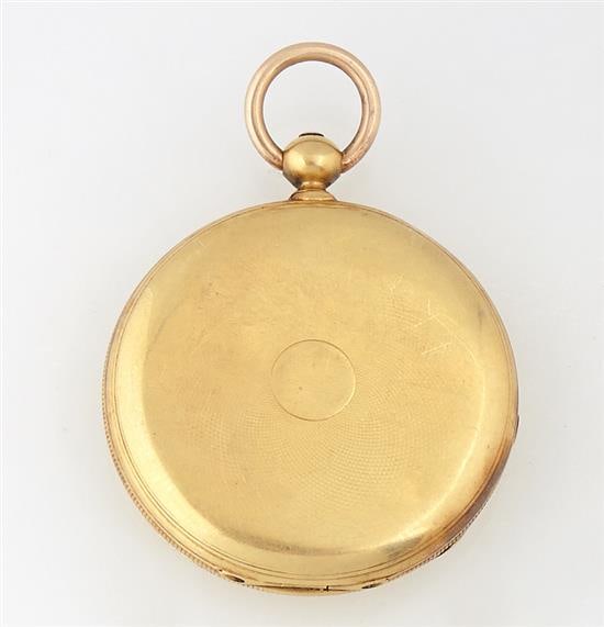 18K Yellow Gold Hunting Case Pocket Watch, 19th c., App. Total Wt.- App. 2.16 Troy oz., Dia.- 1 3/4: 18K Yellow Gold Hunting Case Pocket Watch, 19th c., by Rossel & Fils, Successeurs to J. F. Bautte, Geneva, Serial No, 83367, keywind, App. Total Wt.- App. 2.16 Troy oz., Dia.- 1 3/4 in. Please Note: A