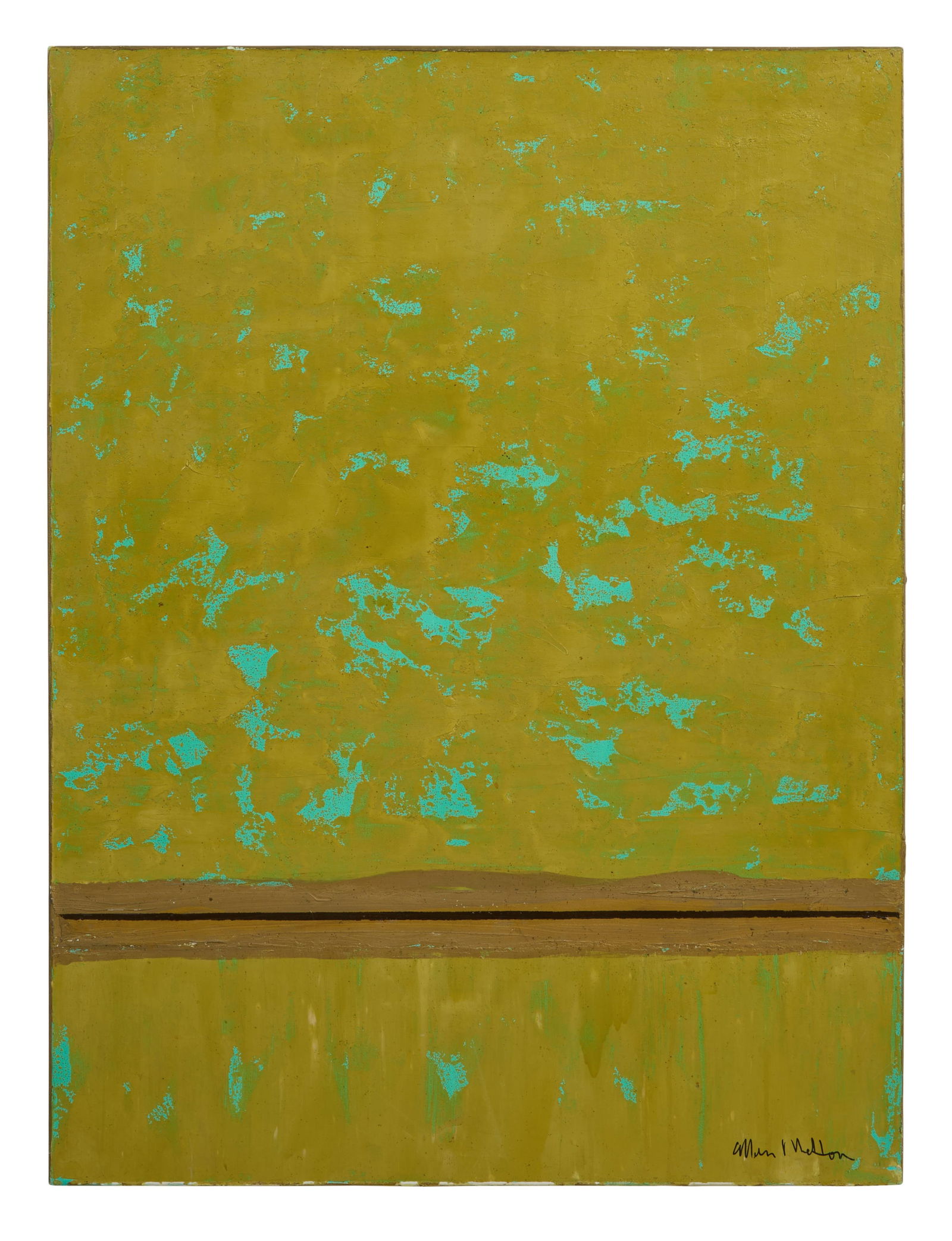 Allen Melton (American/Mississippi, b. 1964), "Untitled: Green Abstraction with Blue," H.- 60 in., (1 of 4)