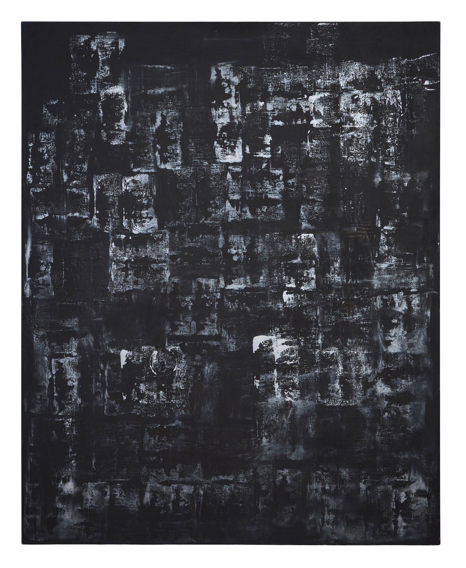 Allen Melton (American/Mississippi, b. 1964), "Untitled: Black Abstract," H.- 48 in., W.- 60 in. (1 of 3)