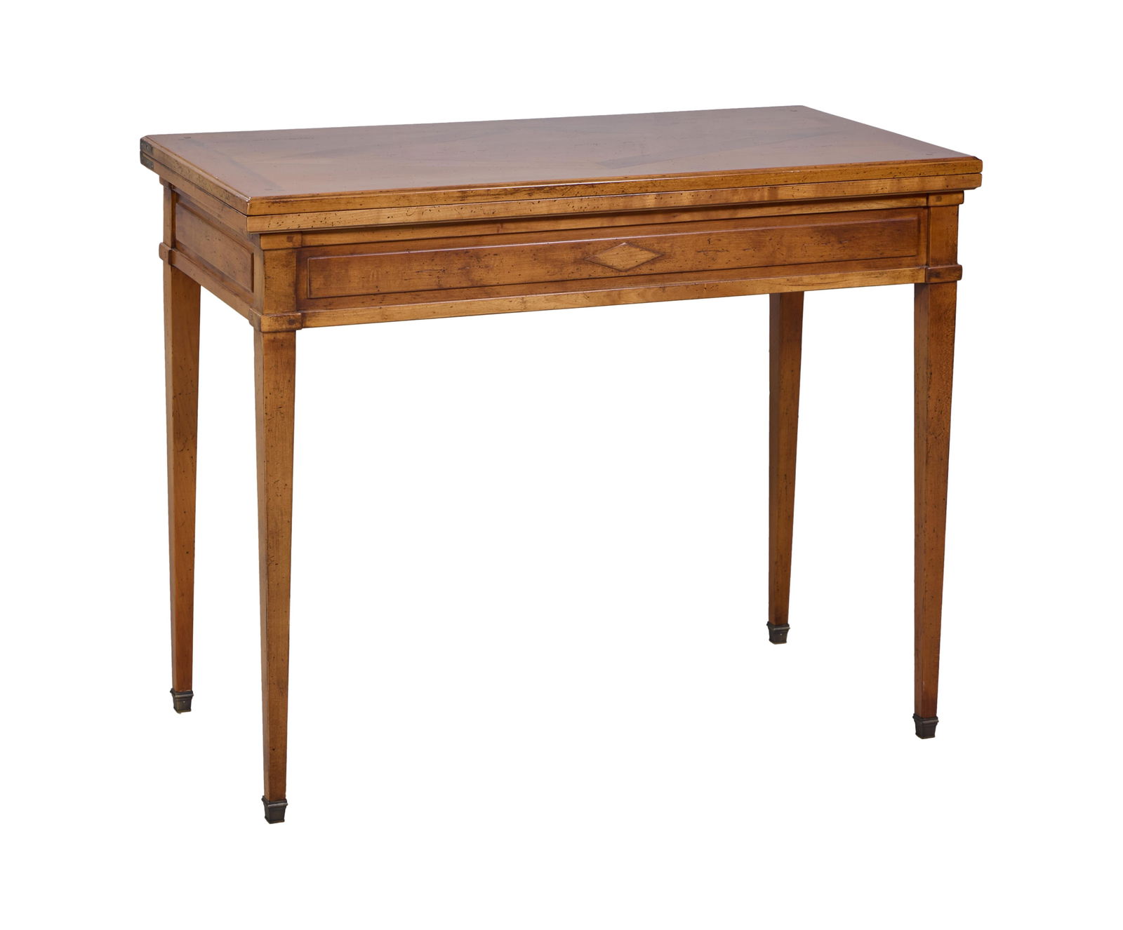 Directoire Style Cherry Games Table, 20th c., Closed- H.- 30 1/2 in., W.- 37 in., D.- 19 3/4 in., (1 of 6)