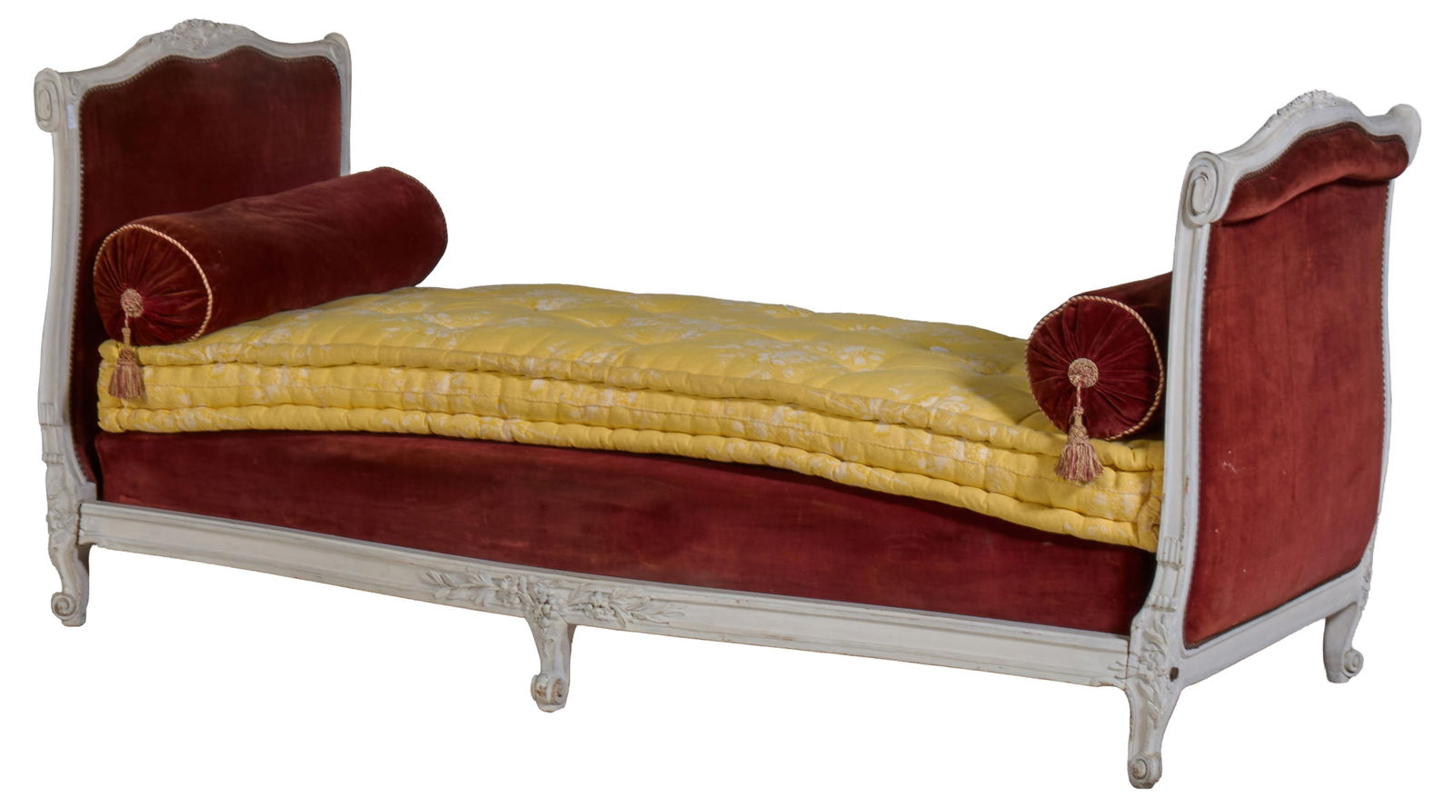 French Louis XV Style Creme Peinte Lit de Jour, early 20th c., H.- 37 1/2 in., W.- 78 1/2 in., D.- (1 of 3)