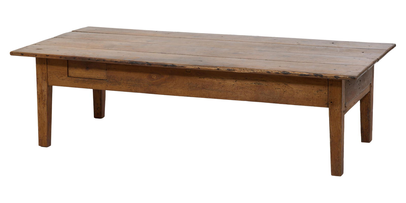 French Provincial Walnut Low Table, early 19th c., H.- 18 1/2 in., W.- 64 1/2 in., D.- 32 in. (1 of 2)