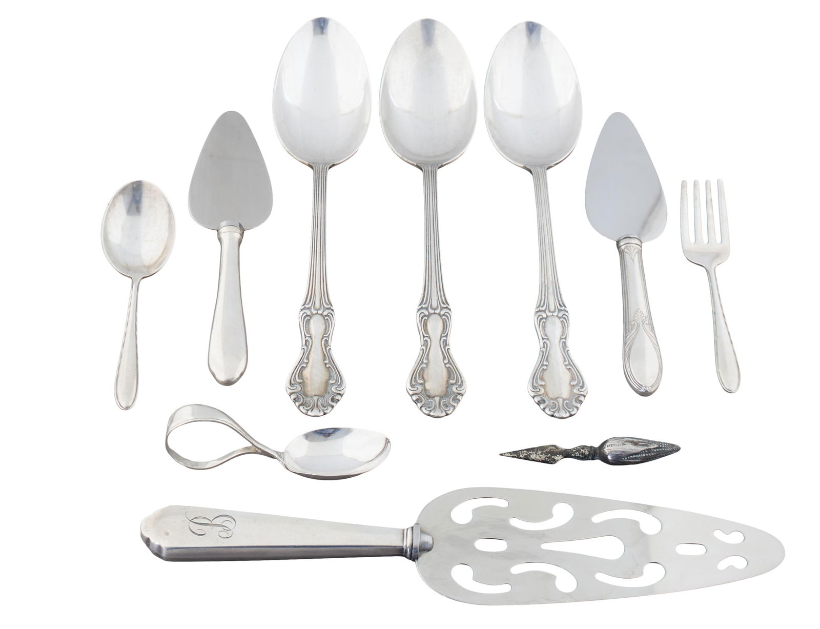 Fourteen Piece Group of Sterling Flatware, App. Total Sterling Wt.- 10.29 Troy oz. (14 Pcs.) (1 of 3)