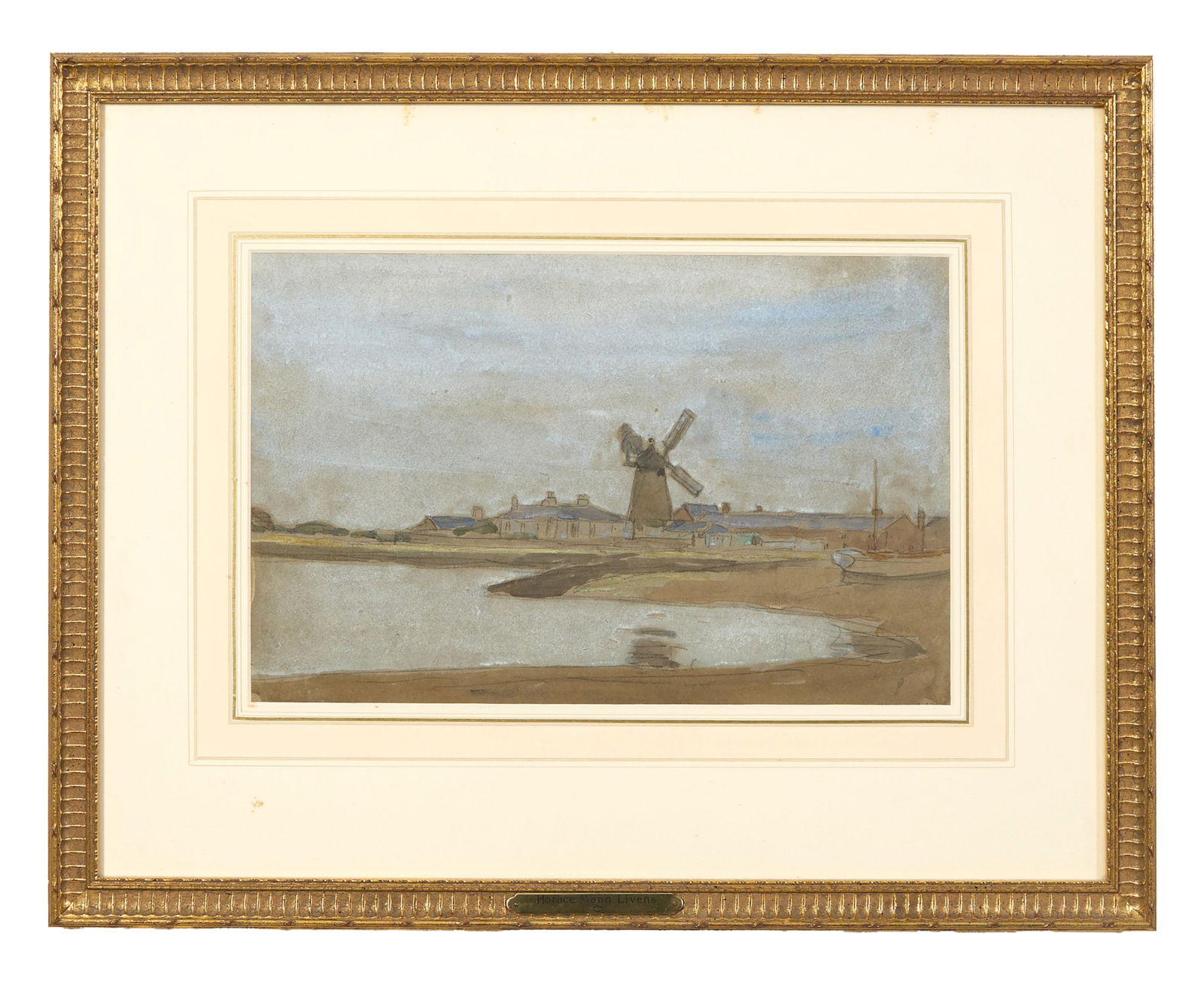 Horace Mann Livens (British, 1862-1936), "Windmill," Sight- H.- 9 1/2 in., W.- 14 7/8 in., Framed- (1 of 5)