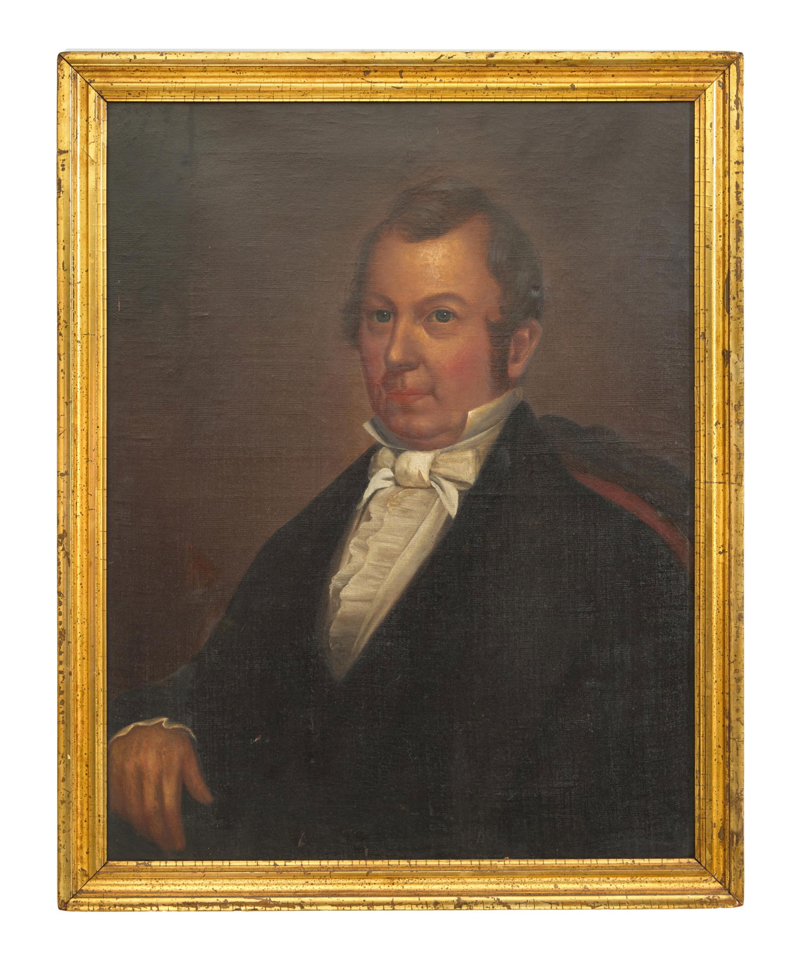 American School (19th Century), "Portrait of a New England Statesman," H.- 32 in., W.- 25 in., (1 of 3)