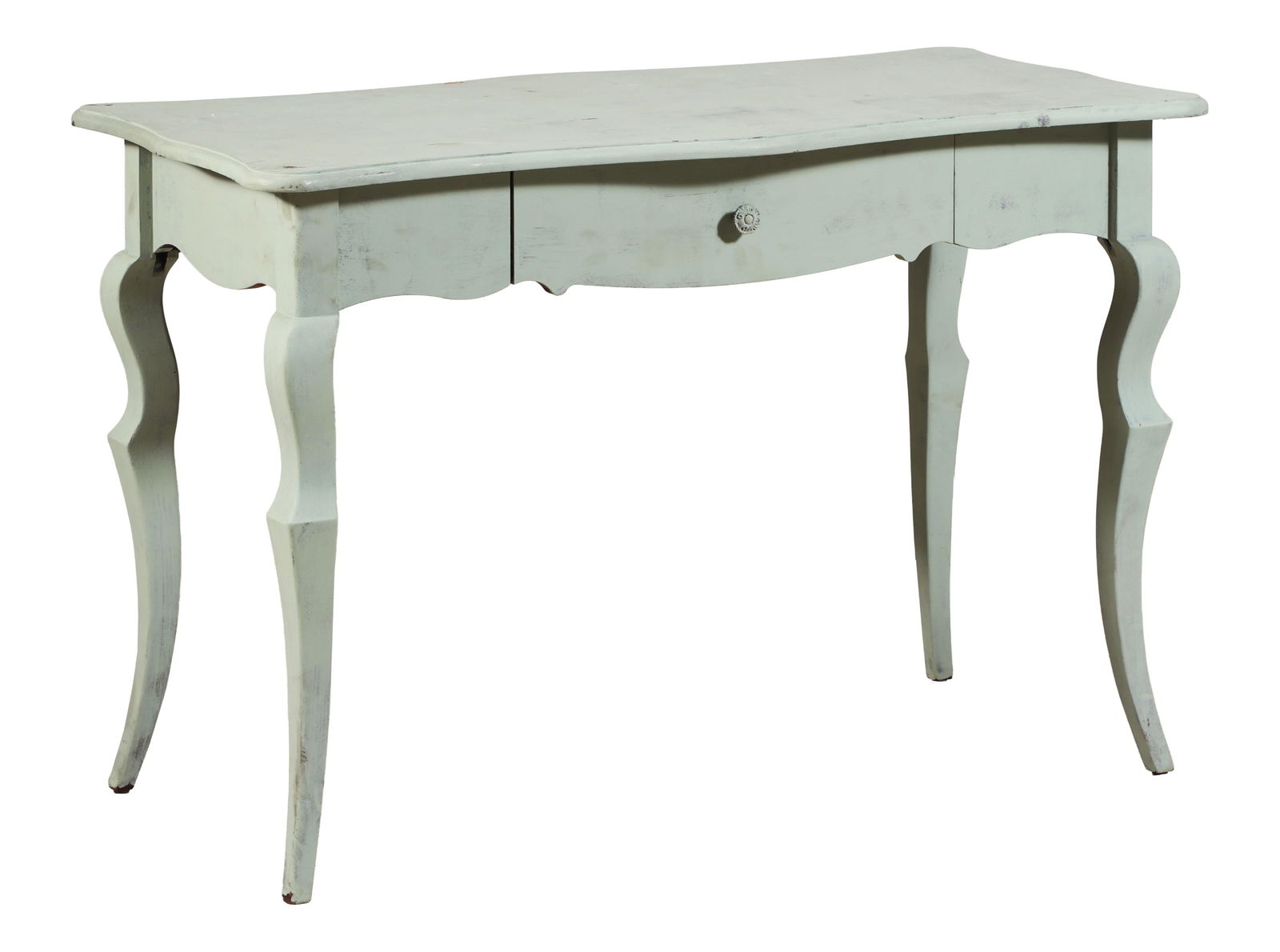 Whimsical Gris Peinte Writing Table, 21st c., H.- 30 1/2 in., W.- 45 in., D.- 22 1/2 in. (1 of 1)