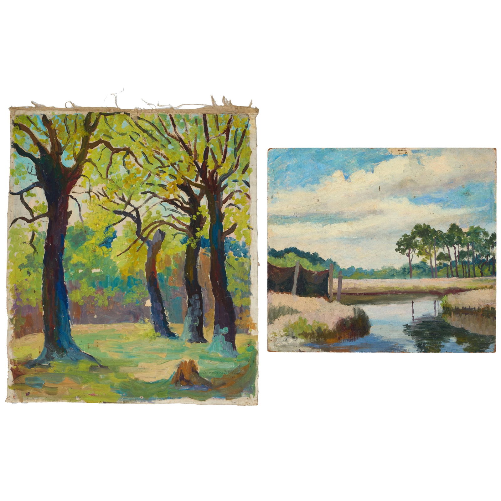Genevieve Southerland (American/Alabama/Pennsylvania, 1895-1953), Pair of Landscape Paintings, (1 of 6)