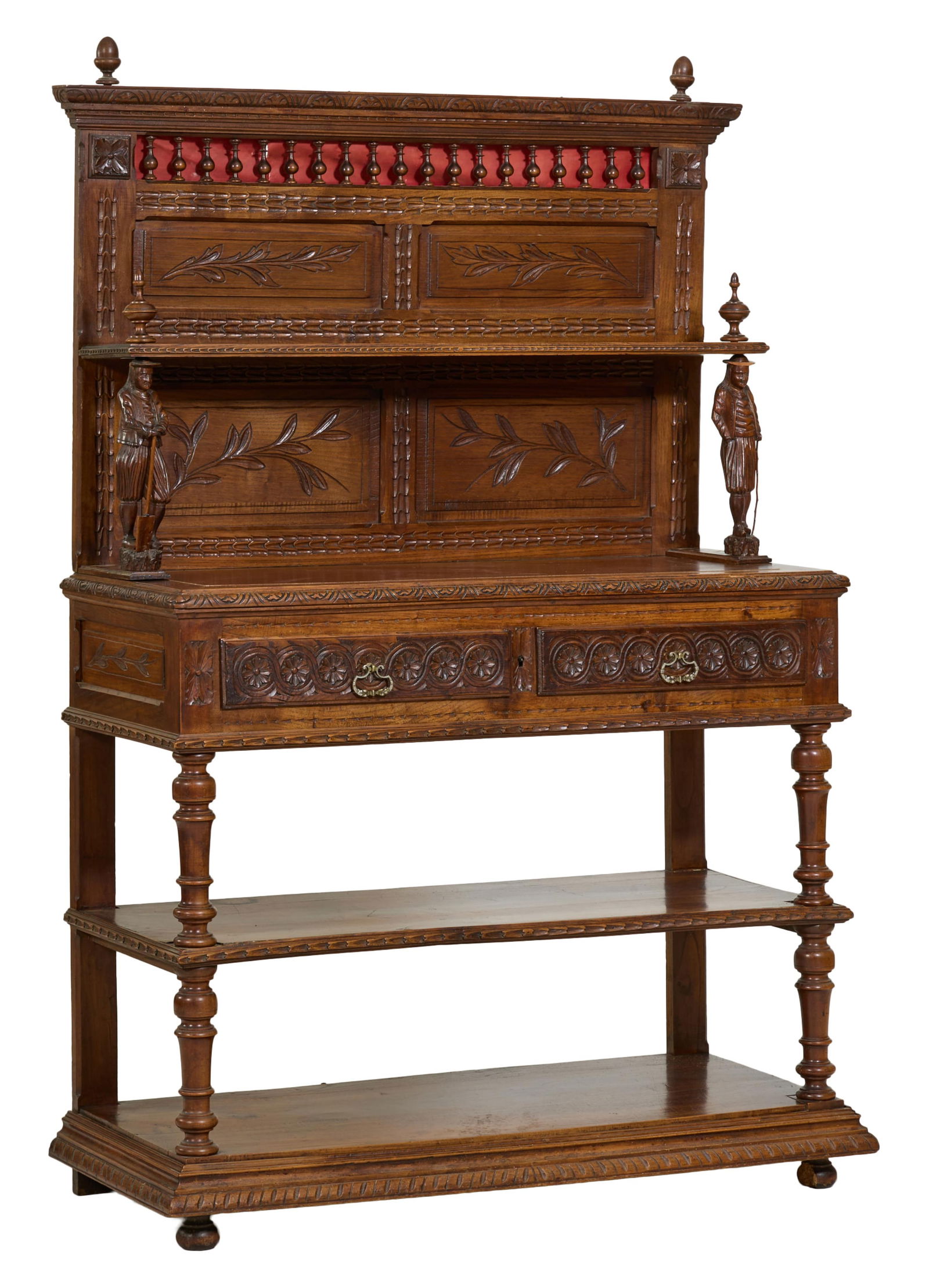 French Henri II Style Carved Walnut Desserte, late 19th c., H.- 70 1/2 in., W.- 47 in., D.- 19 1/2 (1 of 4)