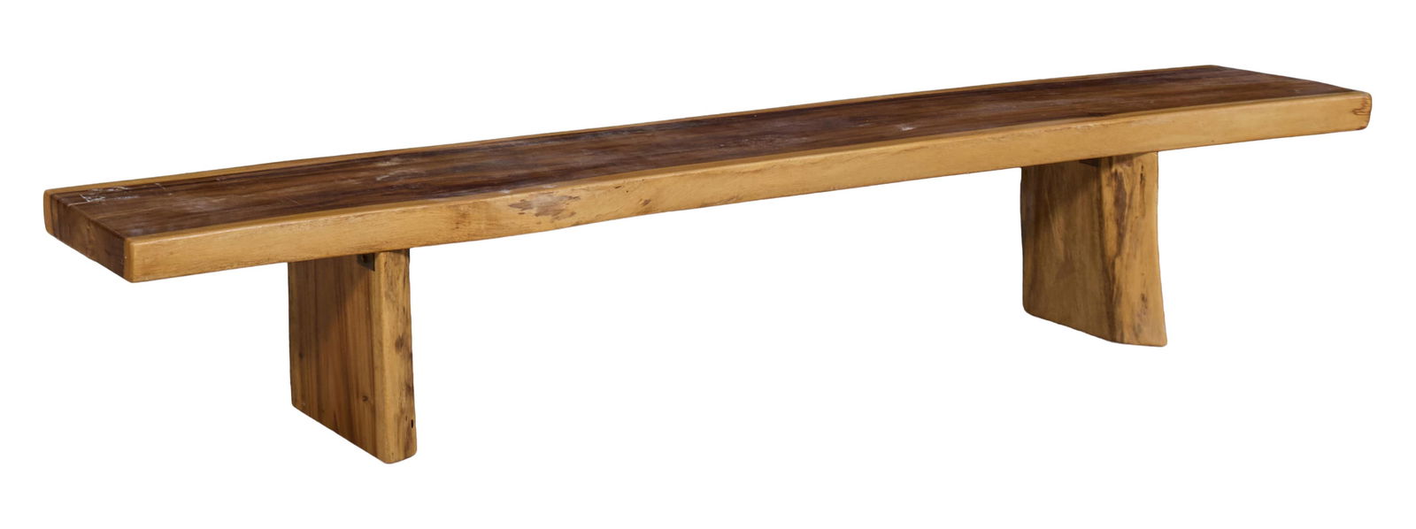 Large Contemporary Live Edge Bench, 20th/21st c., H.- 18 1/2 in., W.- 98 1/4 in., D.- 20 1/2 in. (1 of 1)