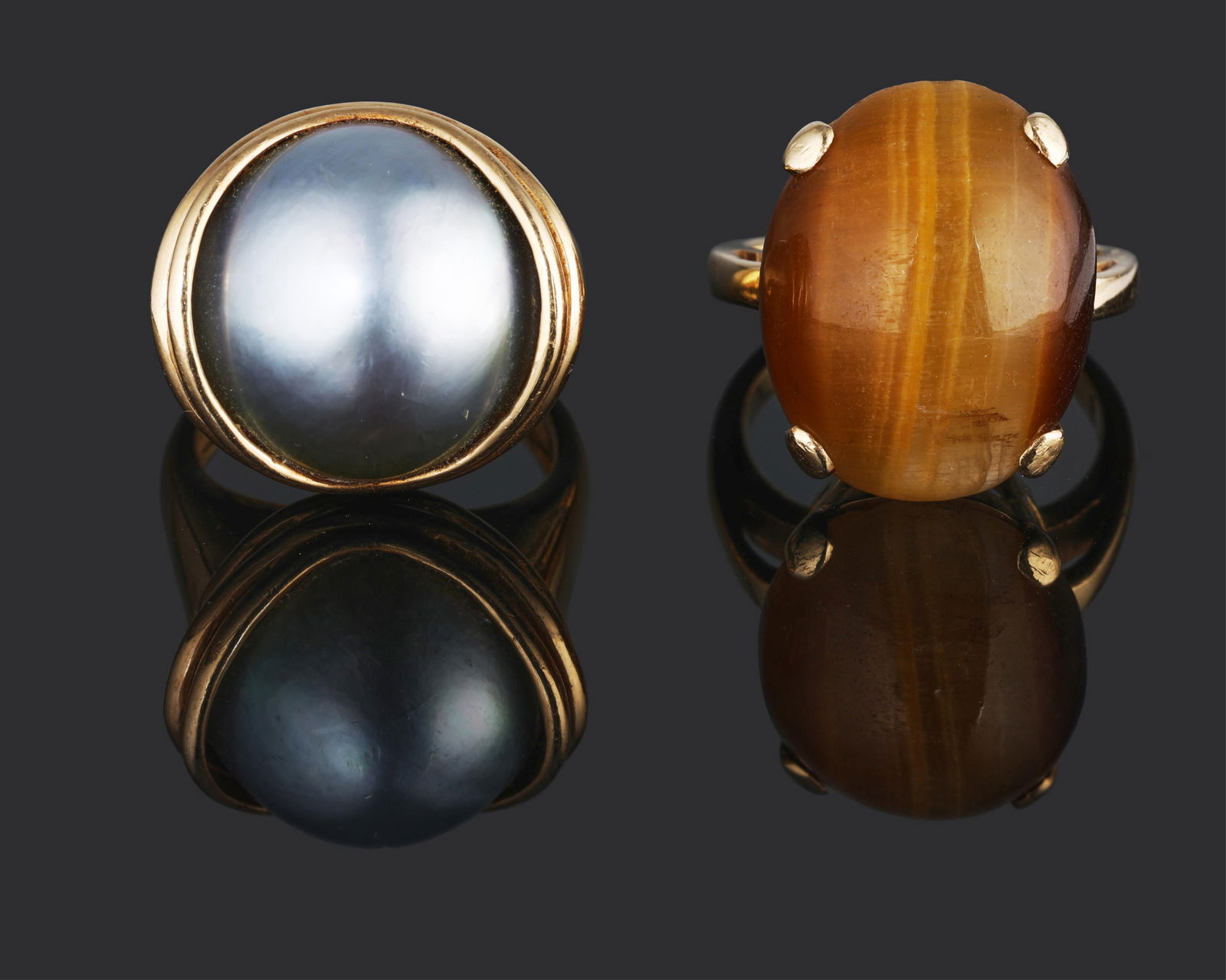 Two 14K Yellow Gold Rings, Size- 7 3/4 (2 Pcs.) (1 of 3)