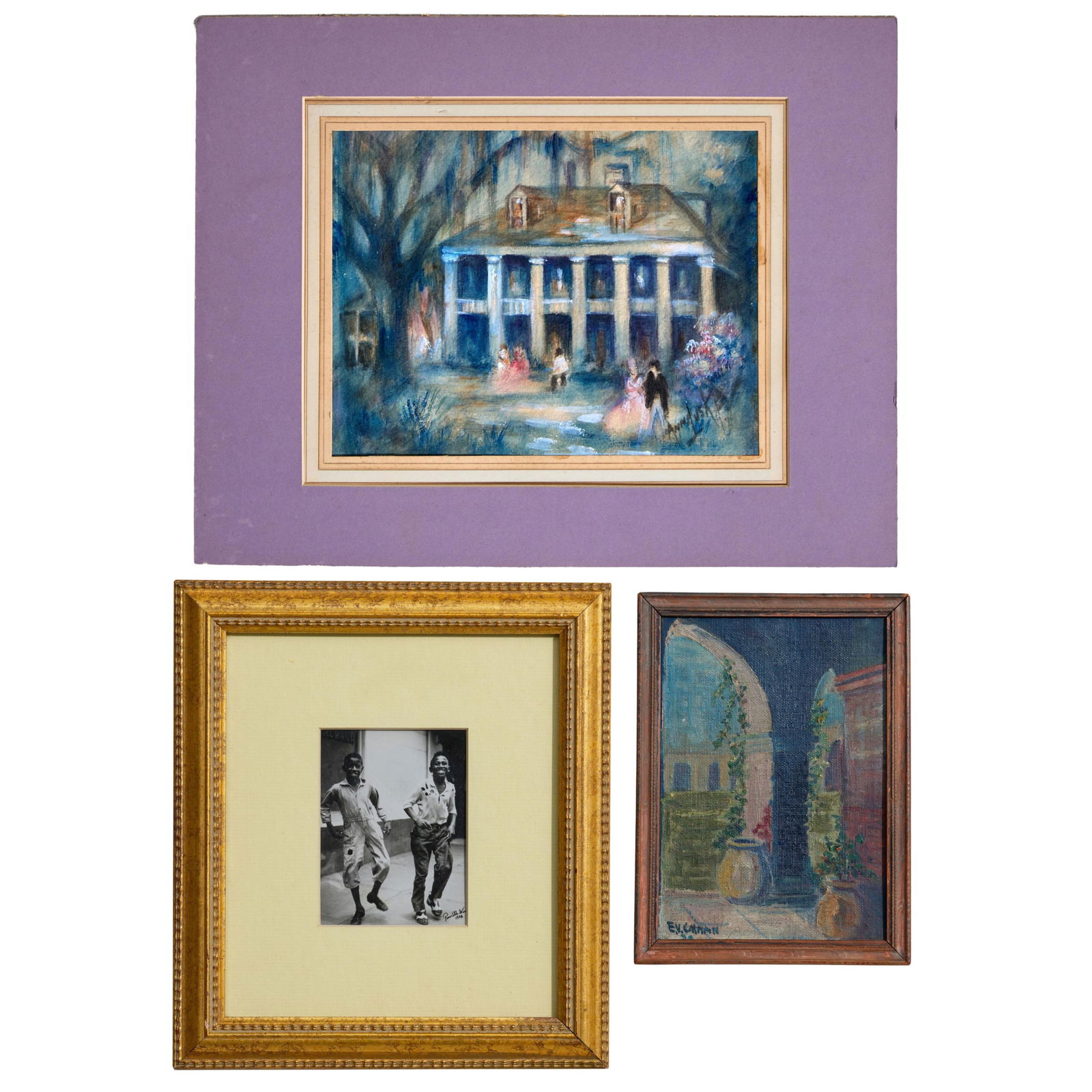 American and Southern School (20th Century), Three Works of Art, First- H.- 8 in., W.- 9 1/4 in., (1 of 15)