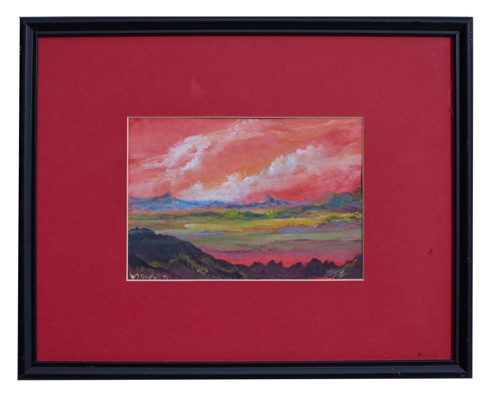 William E. Dwyer (American/Louisiana, 1904-1998), "Landscape with Bluffs and a Red Horizon," Sight- (1 of 5)