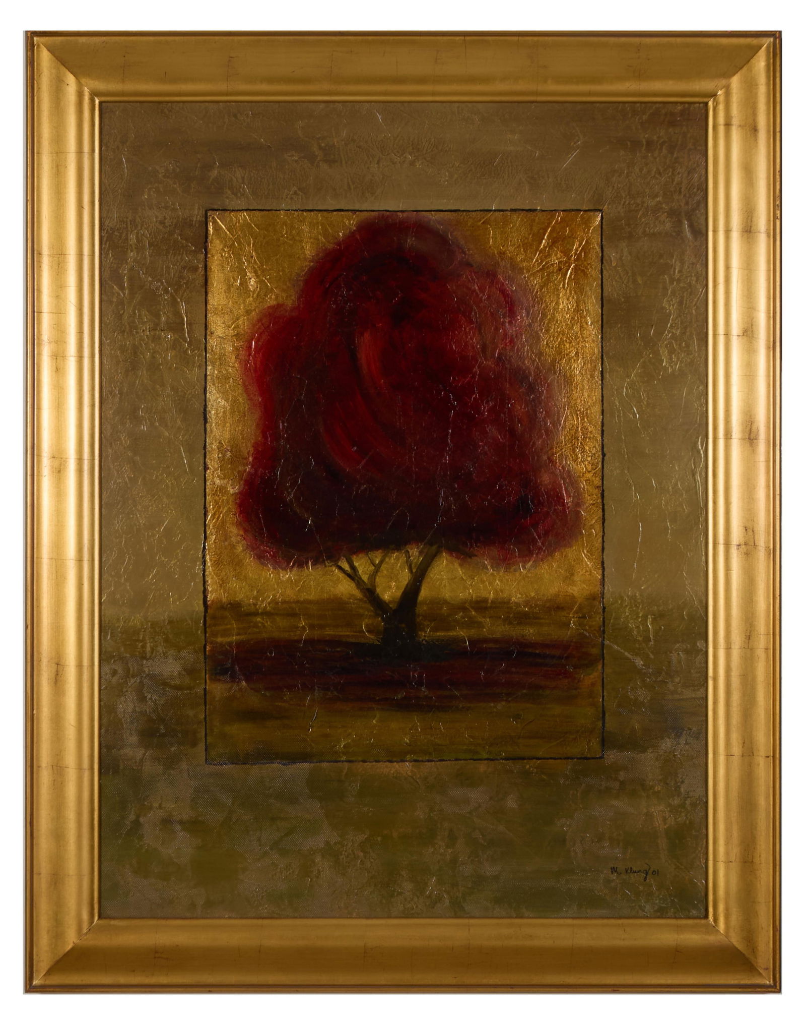 Mike Klung (American/Louisiana, 20th Century), "Untitled: Red Tree," 2001, H.- 48 in., W.- 36 in., (1 of 4)