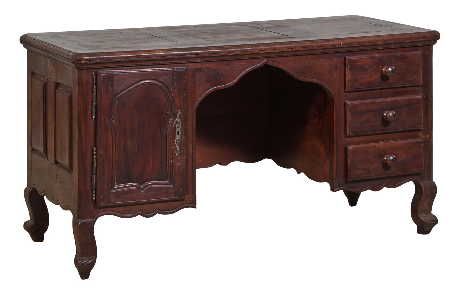 French Provincial Louis XV Style Writing Desk, late 19th c., H.- 30 1/2 in., W.- 56 1/2 in., D.- 26 (1 of 2)