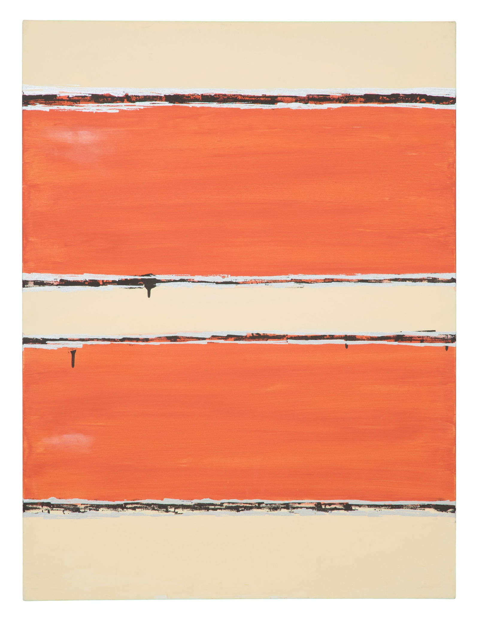 Allen Melton (American/Mississippi, b. 1964), "Untitled: Abstract in Orange and Beige," H.- 48 in., (1 of 3)