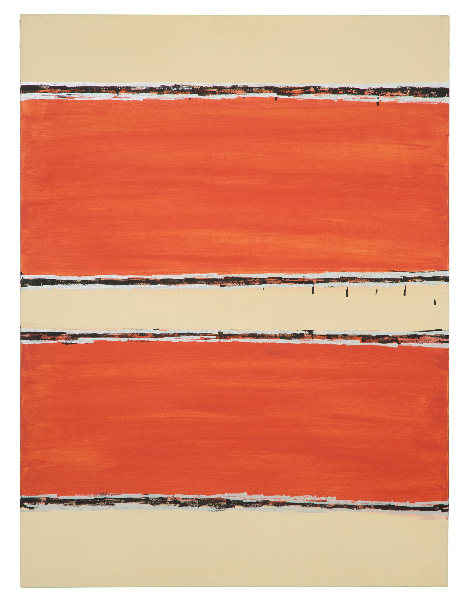 Allen Melton (American/Mississippi, b. 1964), "Untitled: Burnt Orange and Beige Abstract," H.- 48 (1 of 3)
