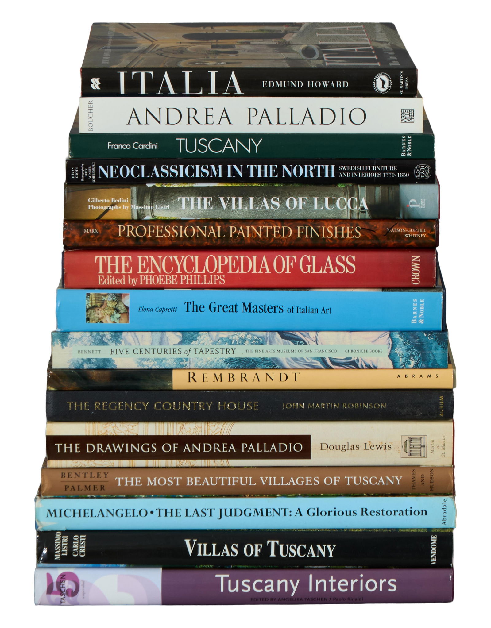 Group of Sixteen European Art Books, 20th/21st c., Villas of Tuscany- H.- 12 3/4 in., W.- 11 (1 of 1)