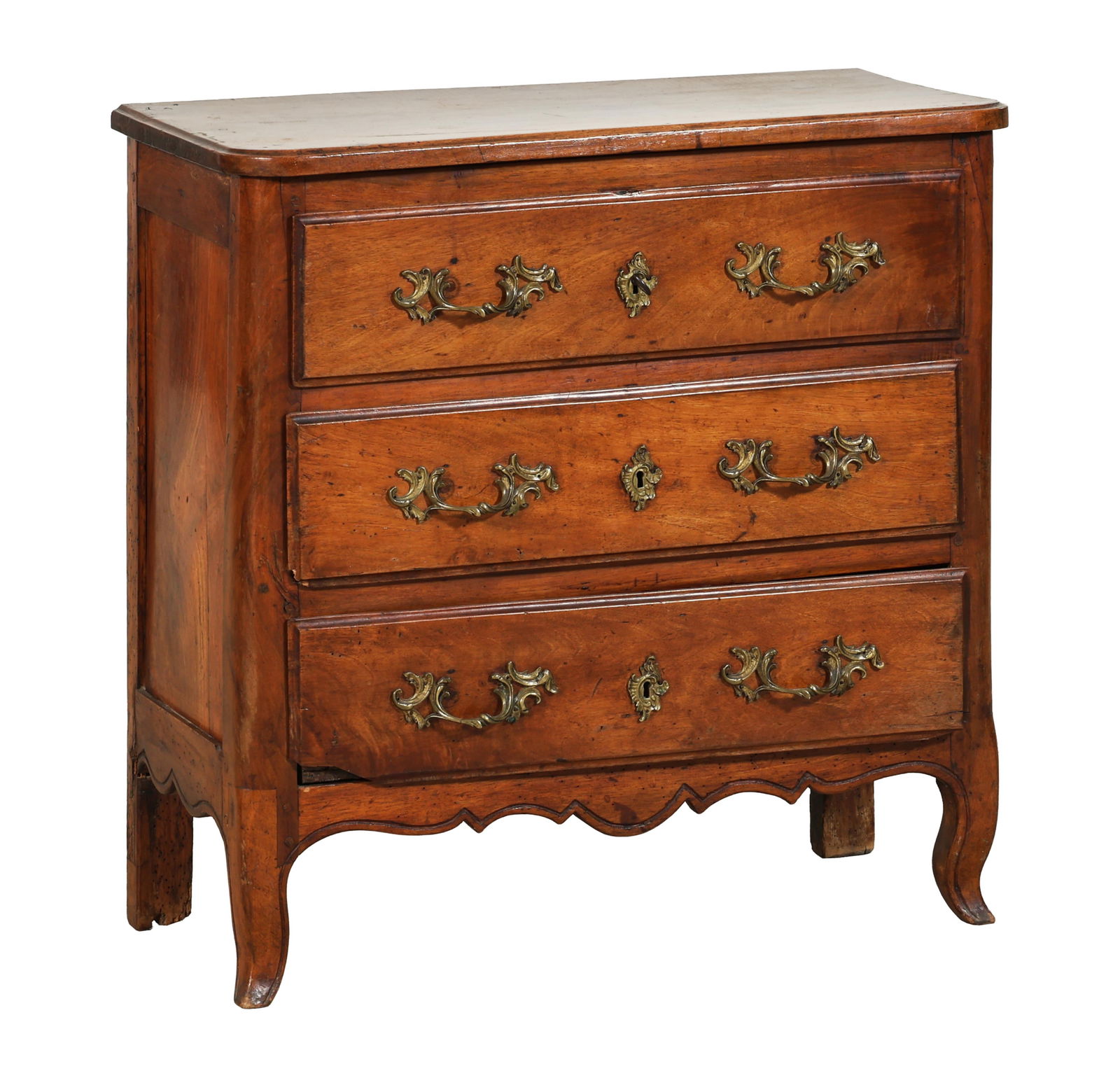 French Louis XIV Style Walnut Commode, mid 19th c., H.- 29 3/4 in., W.- 30 in., D.- 14 in. (1 of 1)