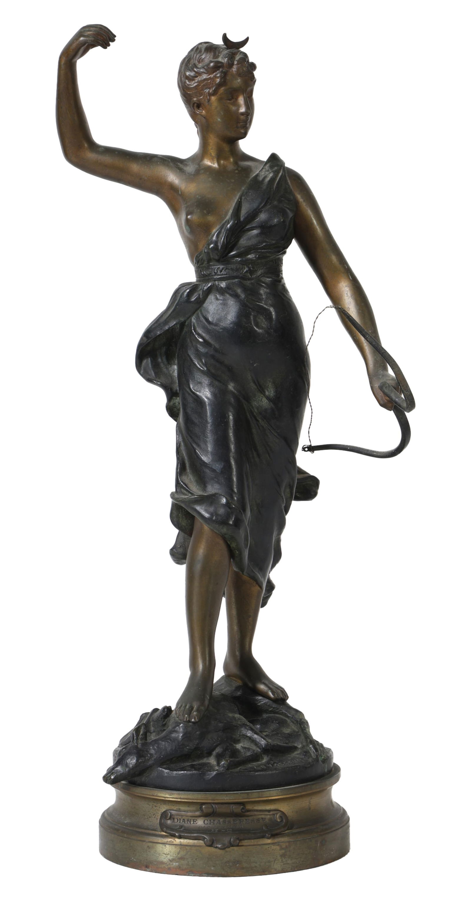 Henri Louis Le Vasseur (French, 1853-1934), Gilt and Patinated Bronze Figure of Diana (Diana (1 of 5)