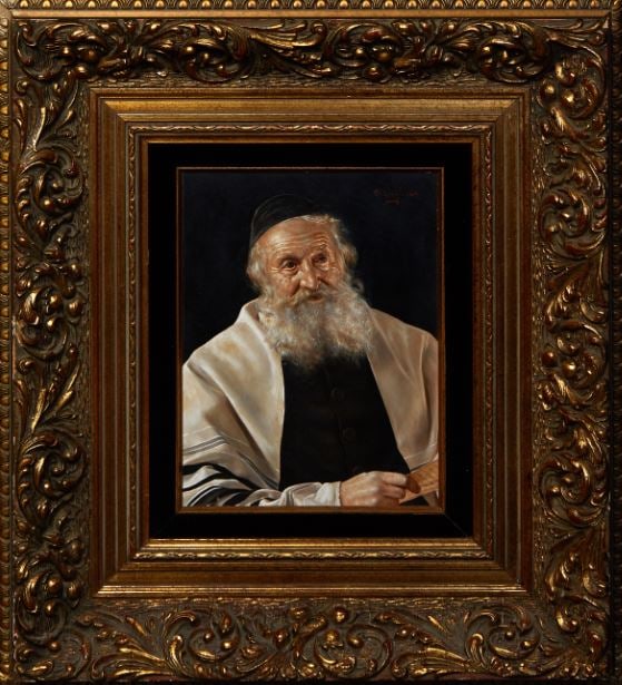 Otto Eichinger (1922-2004, Austrian), "Portrait of a Rabbi," 20th c., oil on board, signed upper (1 of 18)