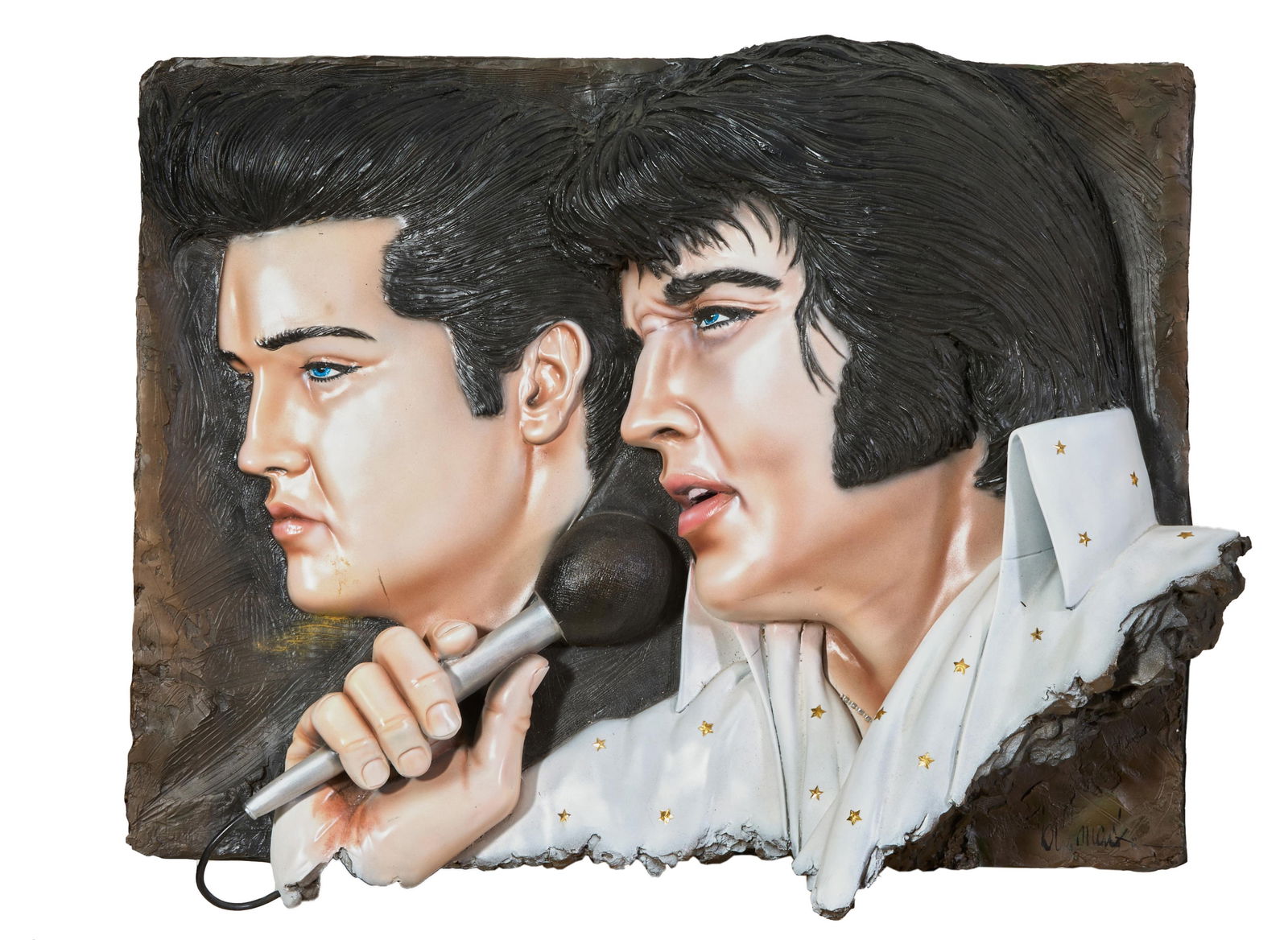 Bill Mack (American/Minnesota, b. 1949), "Elvis, Elvis," 1993, H.- 33 3/4 in., W.- 46 in., D.- 9 in. (1 of 3)