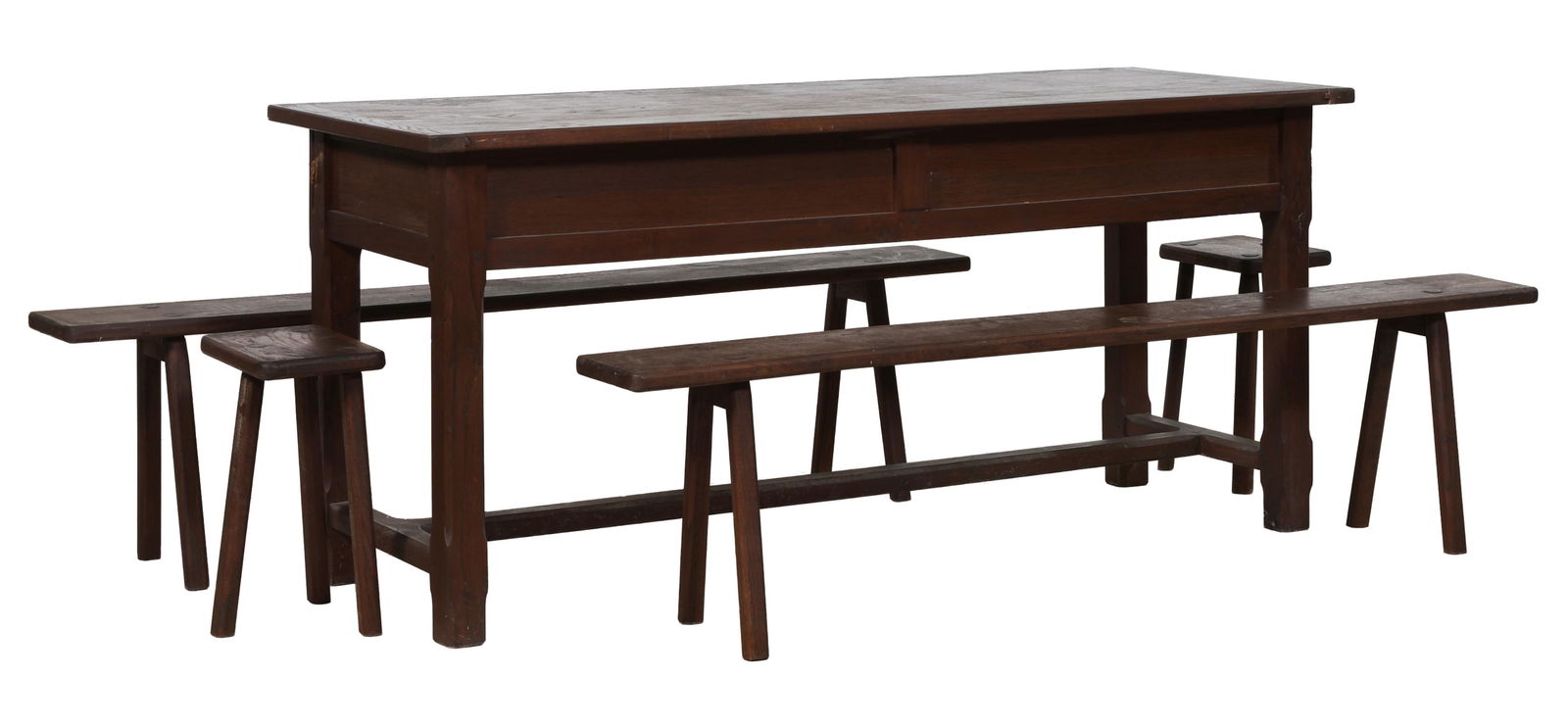 Five Piece French Provincial Dining Group, 20th c., Table- H.- 31 1/2 in., W.- 71 in., D.- 25 1/2 (1 of 4)