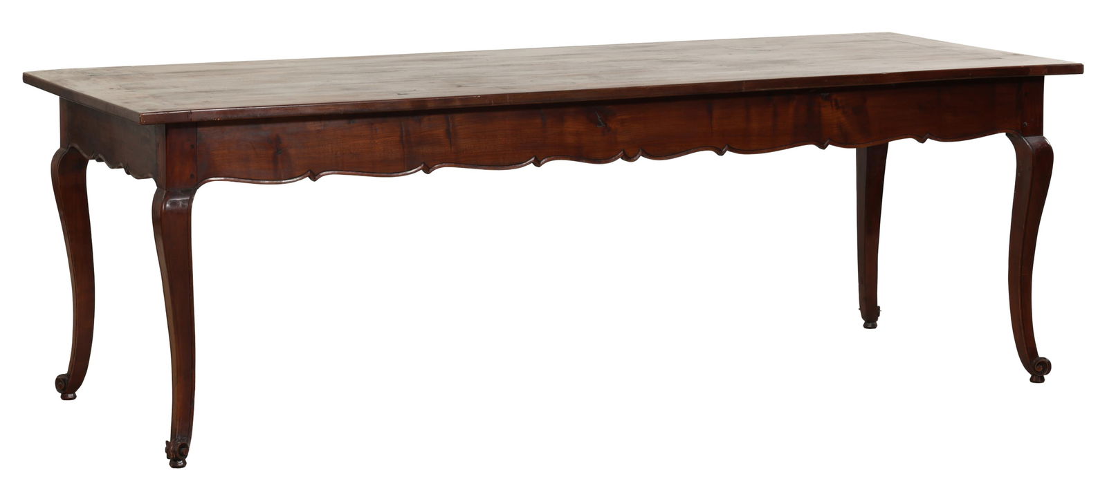 French Provincial Louis XV Style Walnut Farm Table, late 20th c., H.- 30 1/4 in., W.- 90 1/2 in., (1 of 1)
