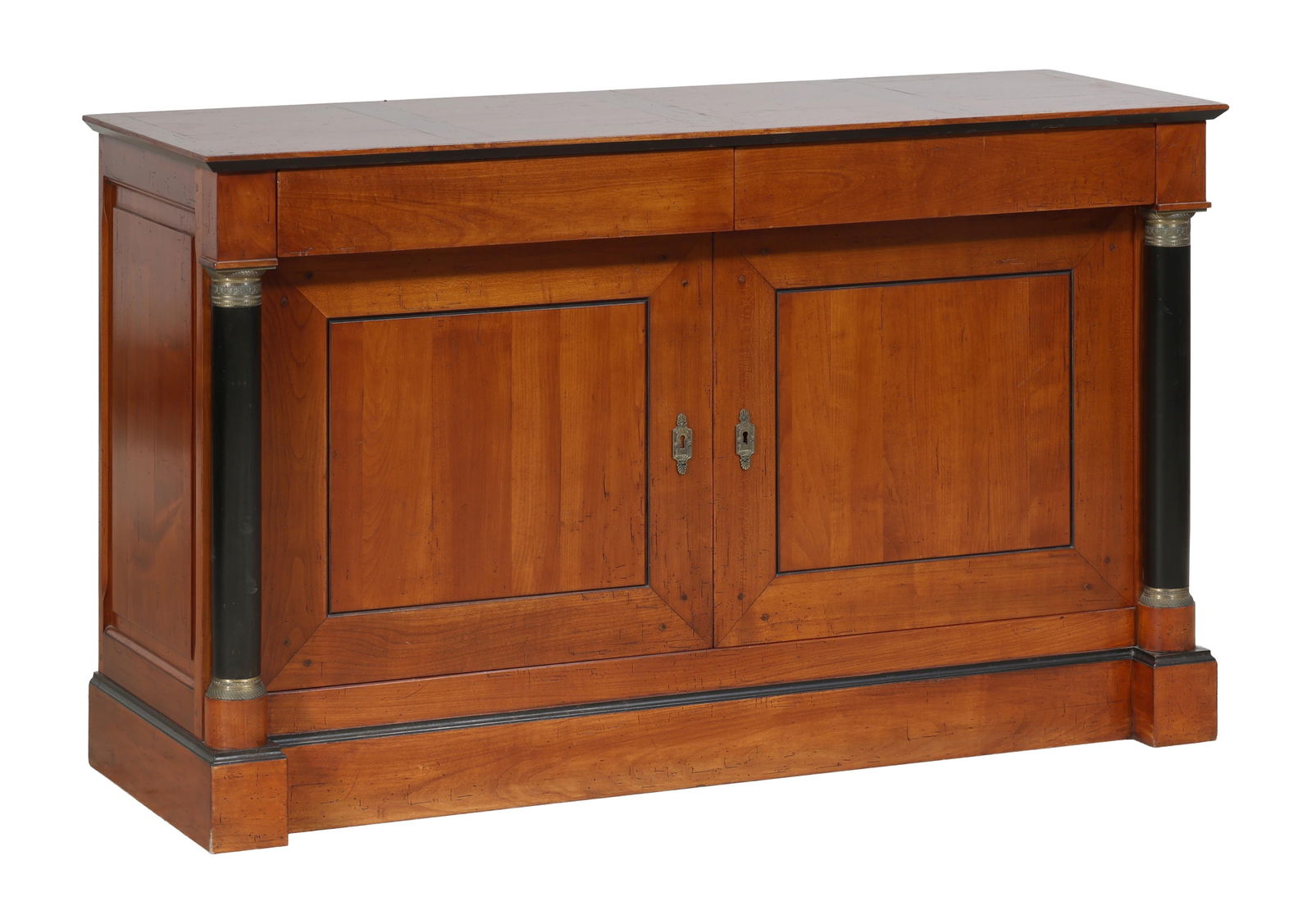 French Empire Style Cherry Sideboard, 20th c., H.- 33 1/4 in., W.- 54 3/4 in., D.- 19 1/2 in. (1 of 1)