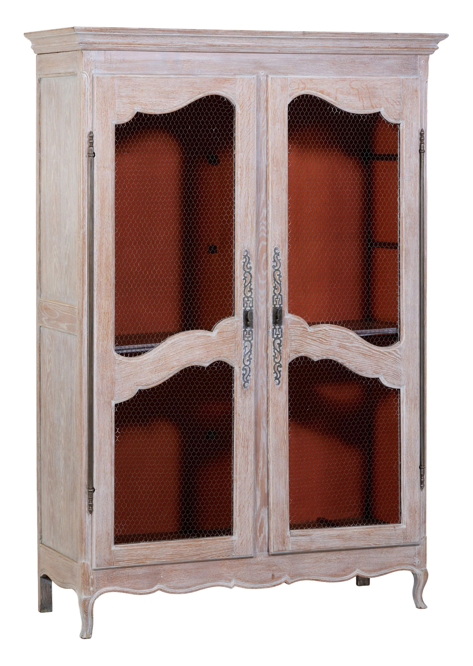 French Louis XV Style Whitewashed Oak Armoire, early 20th c., H.- 75 in., W.- 51 in., D.- 20 in. (1 of 1)