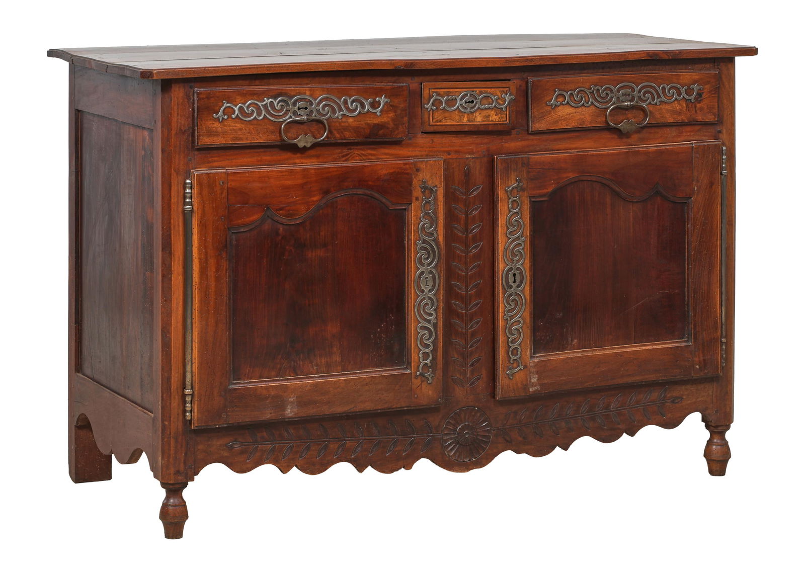 French Louis XV Style Walnut Sideboard, late 19th c., H.- 39 in., W.- 59 3/8 in., D.- 24 5/8 in. (1 of 1)