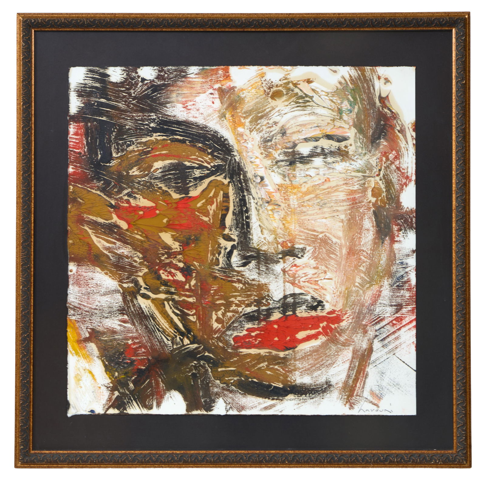 David Harouni (Iranian/New Orleans, b. 1962), "Untitled: Abstracted Face," H.- 22 in., W.- 22 in., (1 of 4)