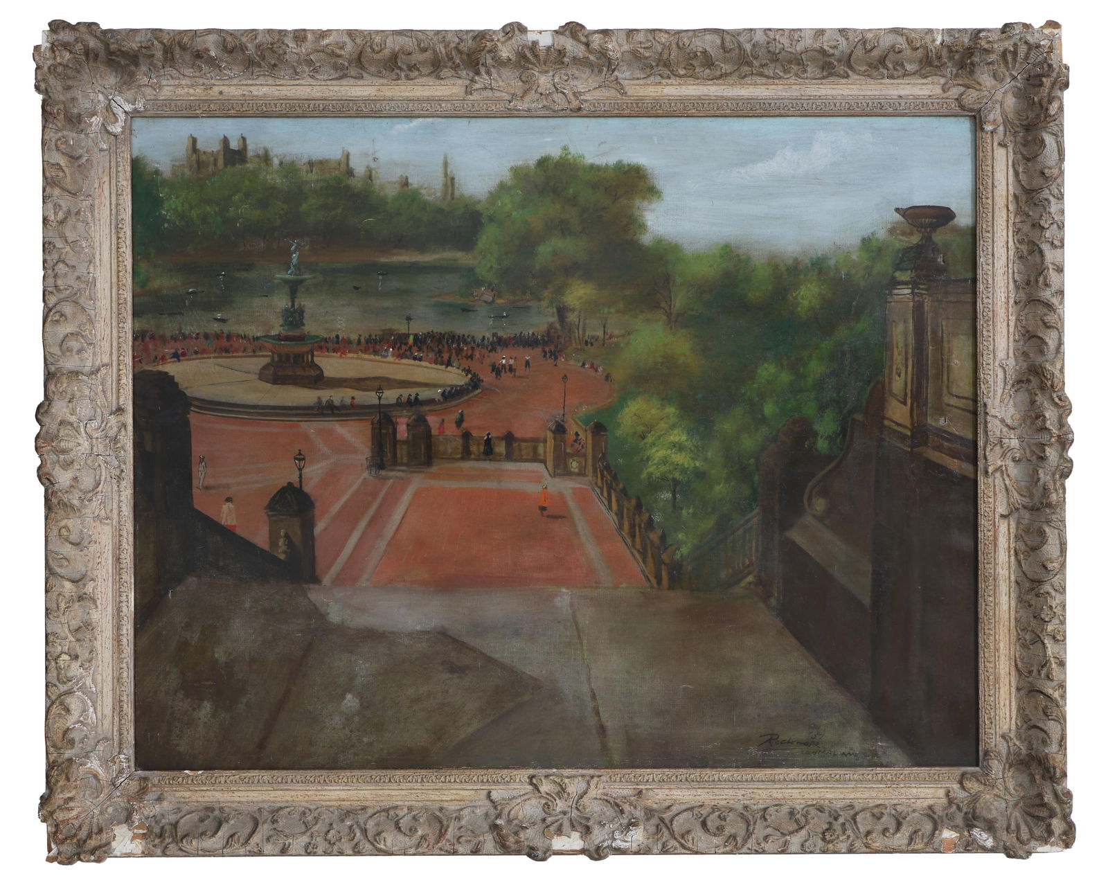 Noel Rockmore (American/Louisiana, 1928-1995), "Bathesda Terrace and Fountain in Central Park, New (1 of 5)