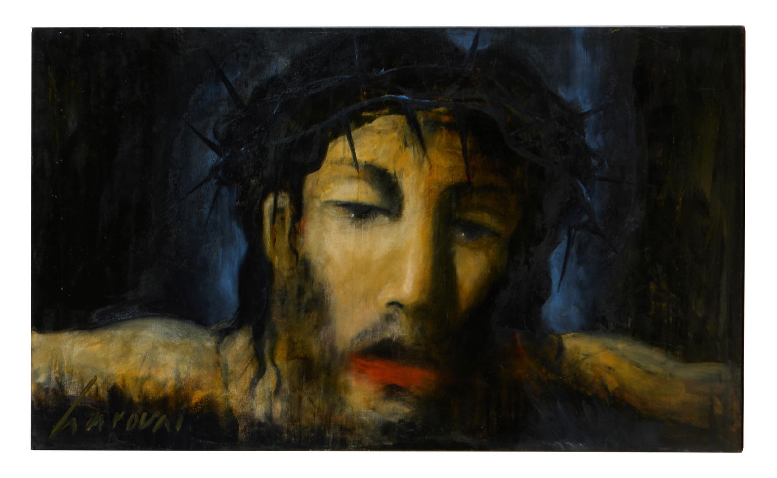 David Harouni (Iranian/New Orleans, b. 1962), "Portrait of Jesus with Crown of Thorns," H.- 36 in., (1 of 3)