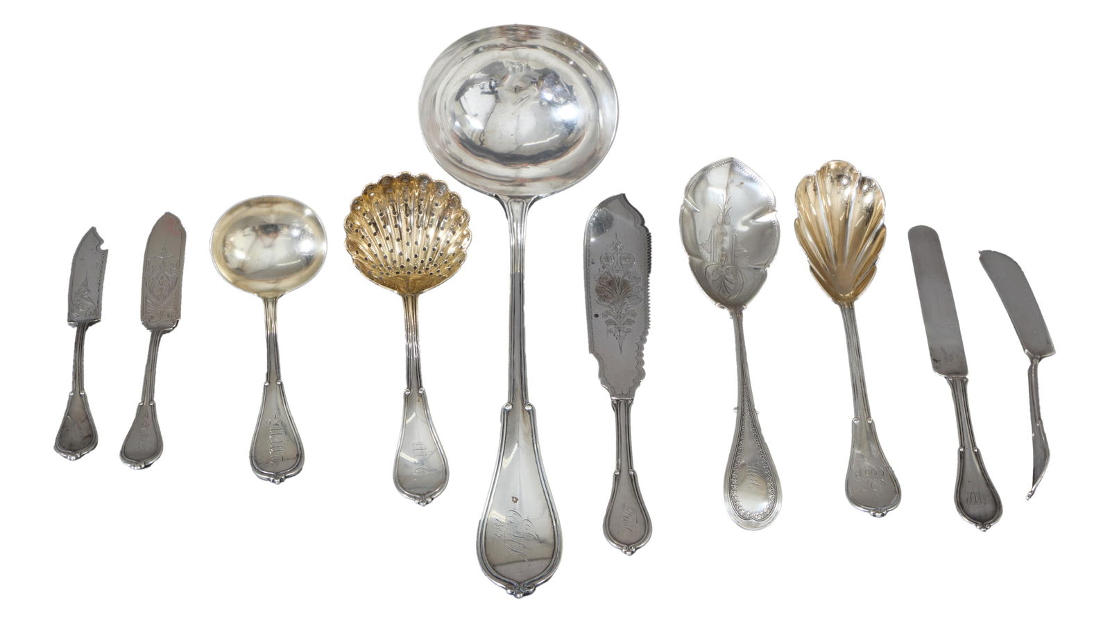 Ten Pieces of Sterling Flatware, 19th/20th c., App. Total Sterling Wt.- 20.90 Troy oz. (10 Pcs.) (1 of 5)