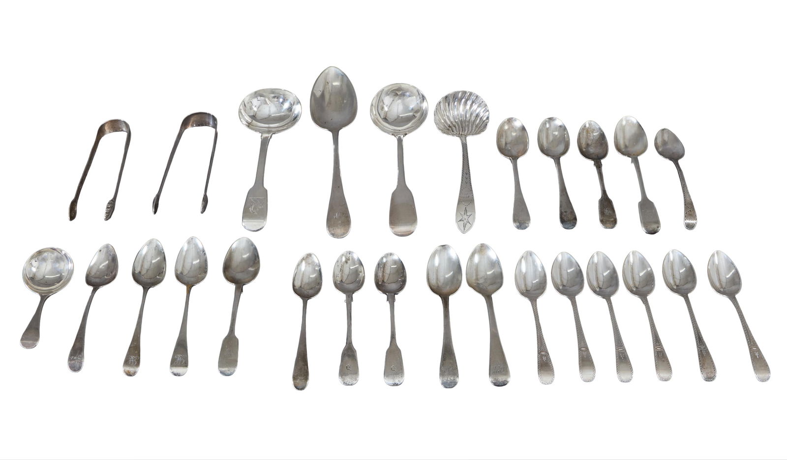 Twenty-Five Pieces of British Sterling Flatware, 18th/19th/20th c., App. Total Sterling Wt.- 18.83 (1 of 4)