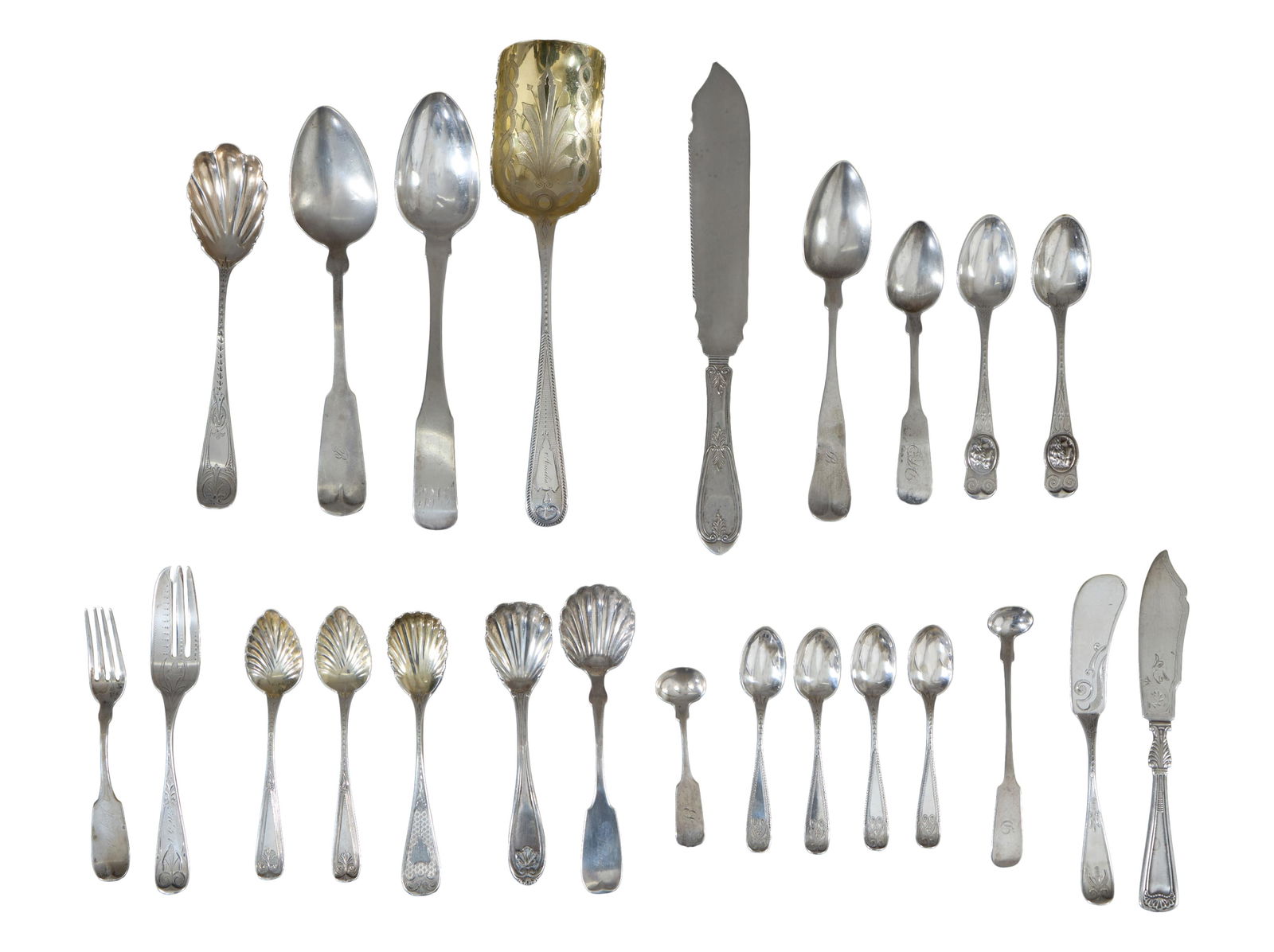 Twenty-Two Piece Group of American Coin Silver Flatware, 18th/19th c., App. Total Coin Silver Wt.- (1 of 6)