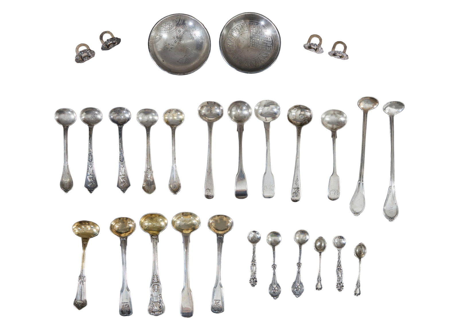 Twenty-Nine Pieces of British and American Antique Sterling Tableware, 19th/20th c., App. Total (1 of 5)