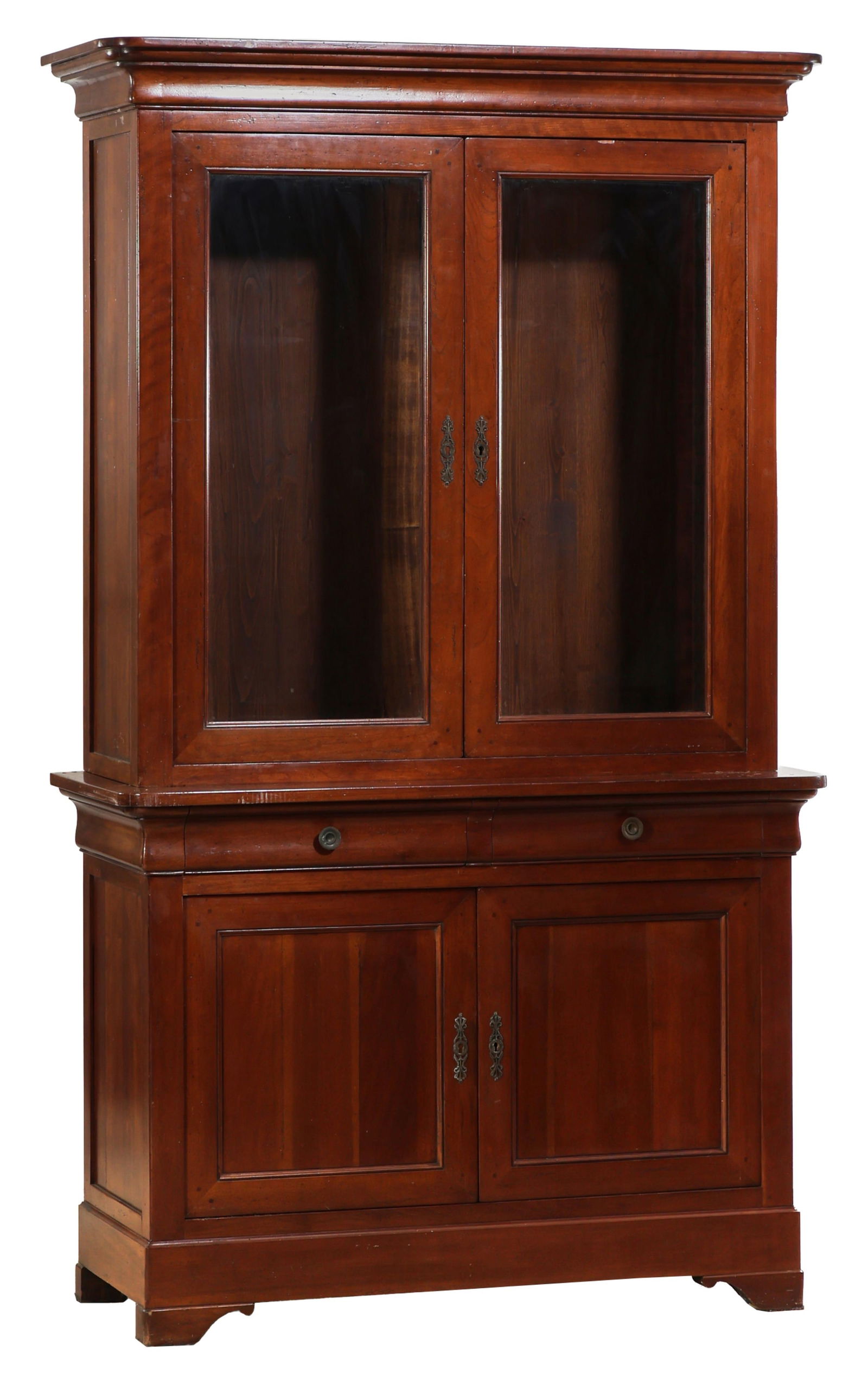 French Louis Philippe Style Cherry Buffet Deux Corps, late 20th c., H.- 86 in., W.- 50 1/4 in., D.- (1 of 1)