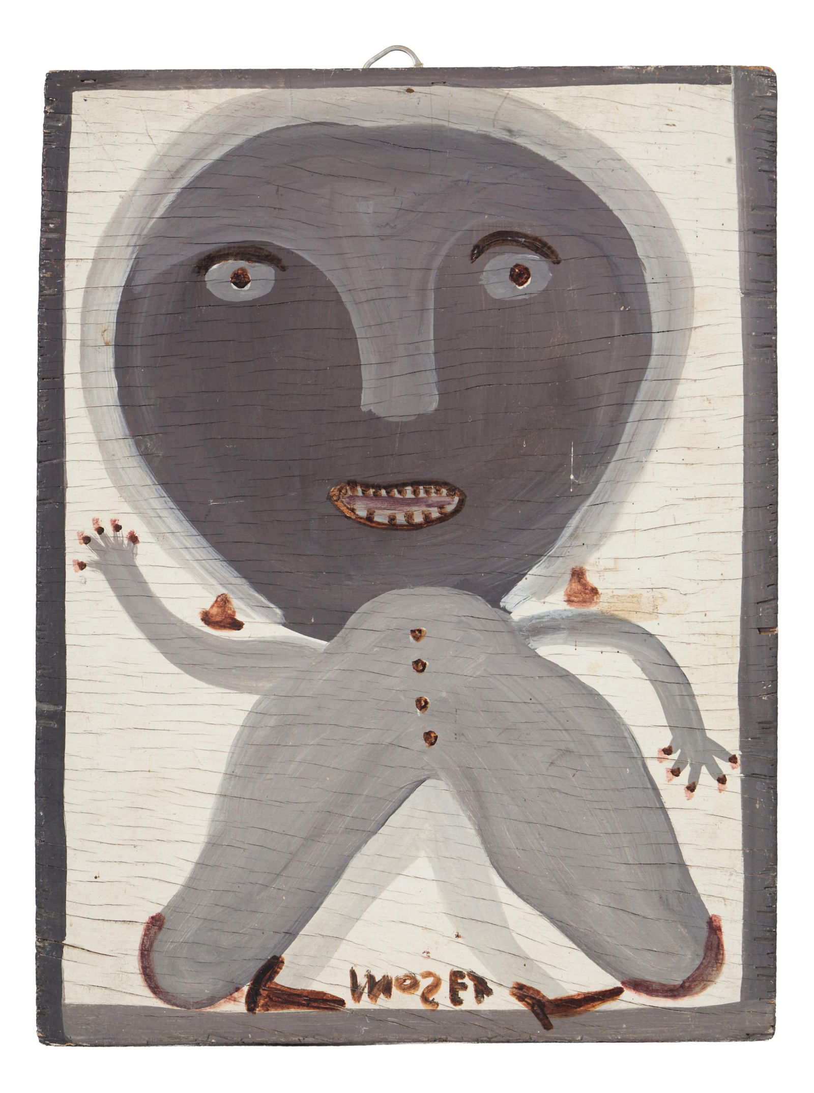 Mose Ernest Tolliver (American/Alabama, 1920-2006), "Lady in Gray," H.- 15 1/2 in., W.- 11 3/4 in. (1 of 3)