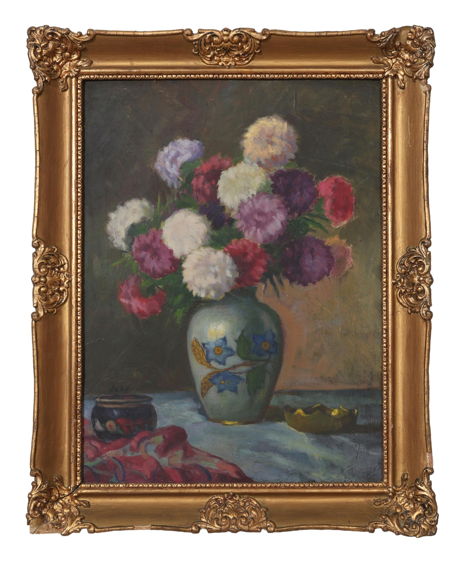 Ferenc Acs (Hungarian, 1876-1949), "Floral Still Life," H.- 24 3/4 in., W.- 18 3/4 in., Framed H.- (1 of 4)