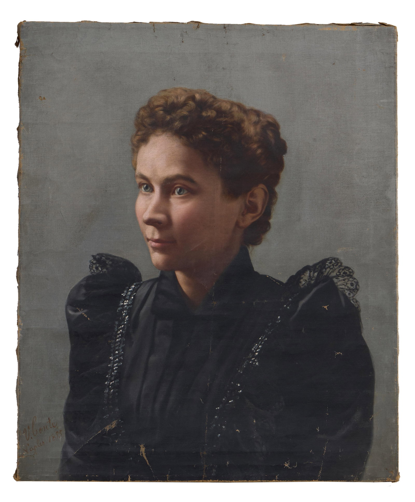 Attributed to Vincenzo Conti (Italian, 19th/20th Century), "Portrait of an English Lady," 1895, H.- (1 of 3)