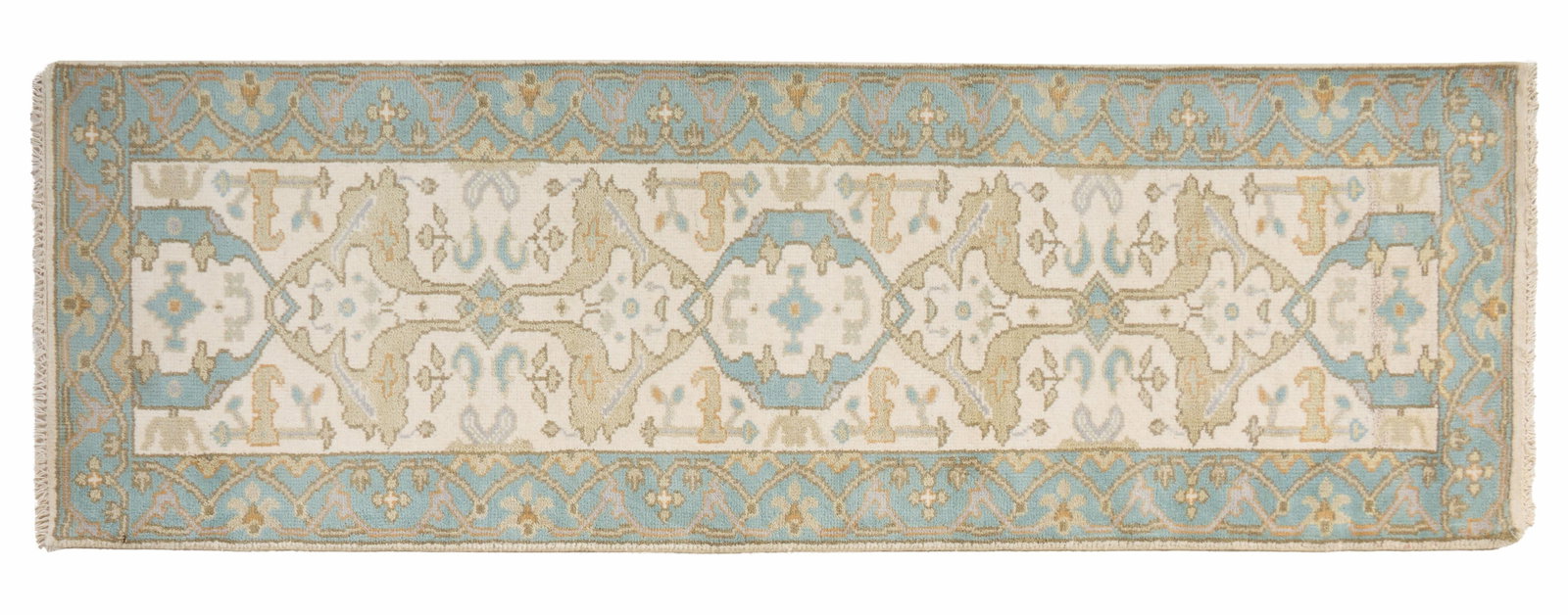 Turkish Angora Oushak Runner, 2' 7 x 7' 10. (1 of 2)